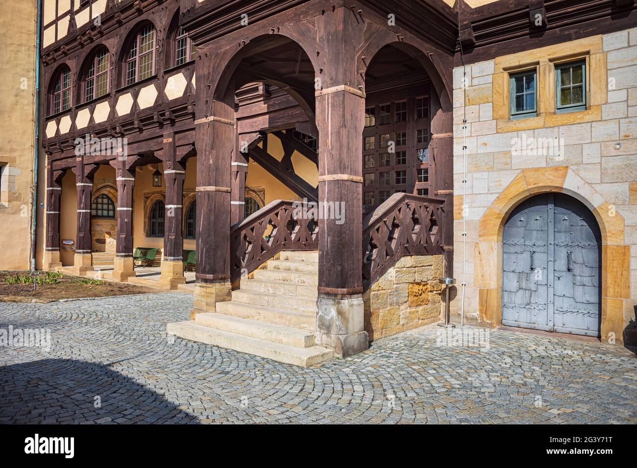 Innenhof der Veste Coburg, Coburg, Oberfranken, Bayern, Deutschland Stockfoto