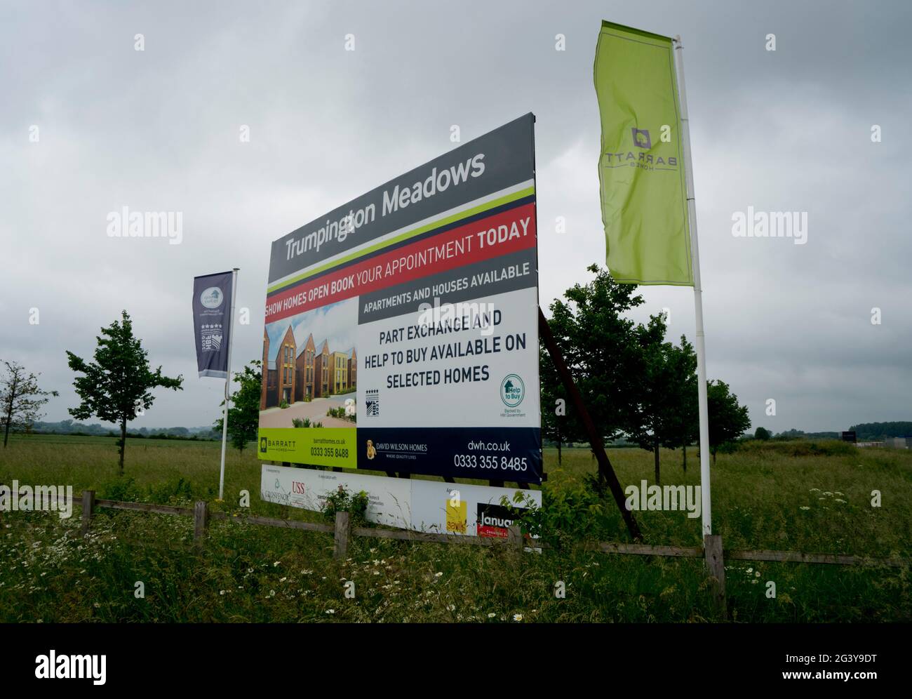 Trumpington Meadows Housing Estate Development, Trumpington Cambridge UK , Juni 2021 Stockfoto