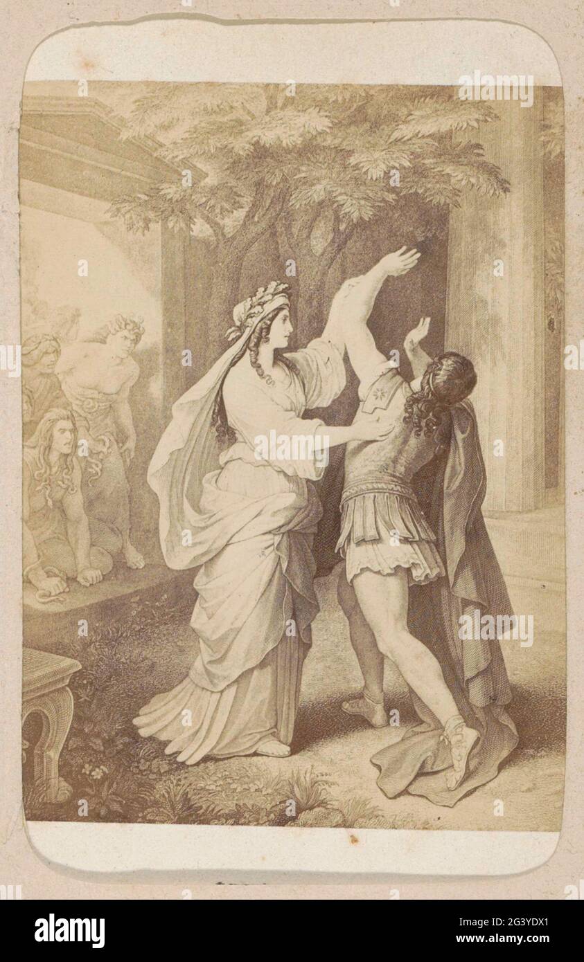 Fotoproduktion von (vermutlich) EINEM Print an W. von Kaulbach Werk: Iphigenia (Iphigenia auf Tauris); Iphigenia (Iphigenia auf Tauris) W. von Kaulbach. Teil des Fotoalbummit 16 Cartes DE-Visite von Frauenfiguren aus dem Werk von J.WT von Goethe. Stockfoto