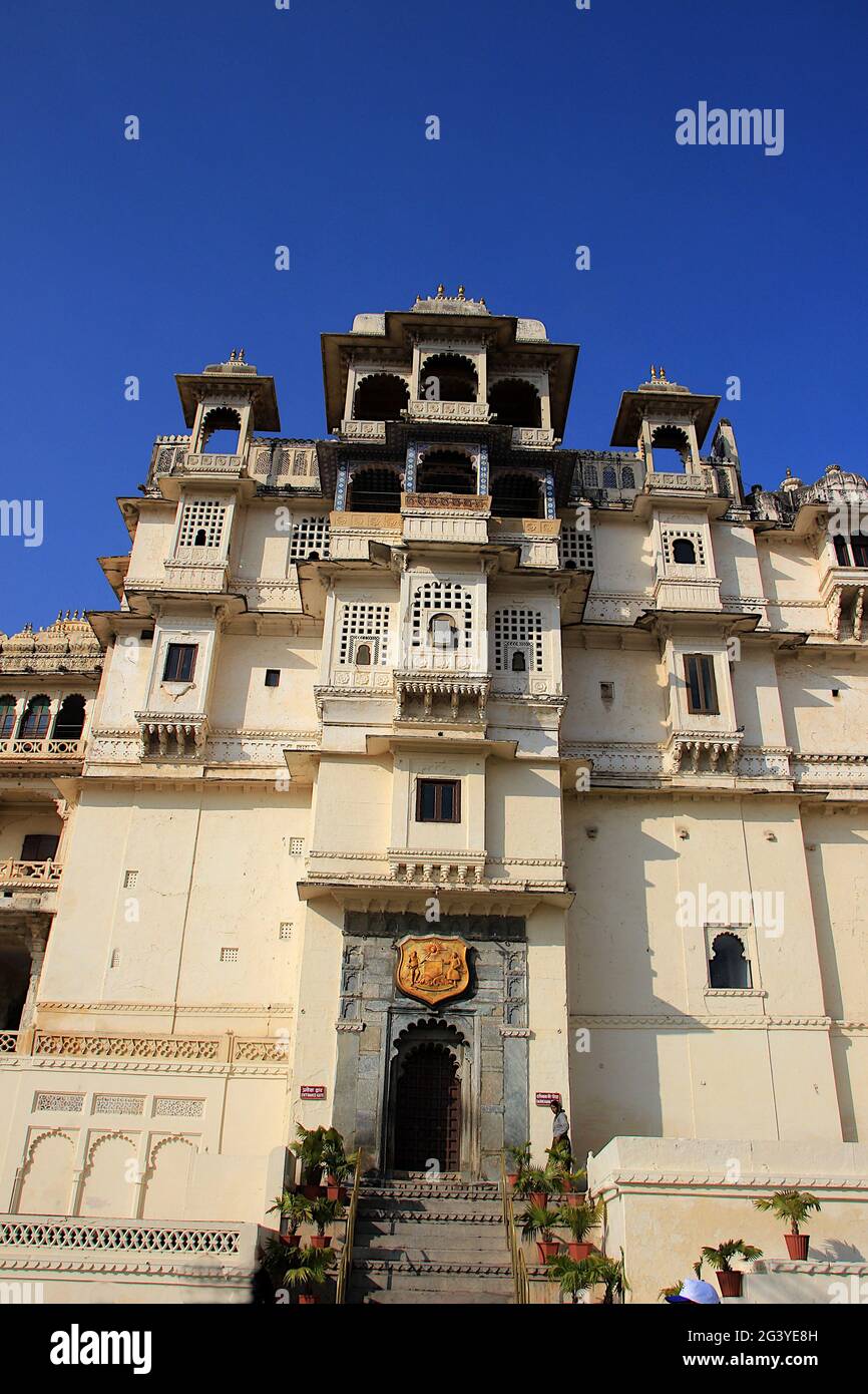 Eingang im City Palace, Udaipur Stockfoto