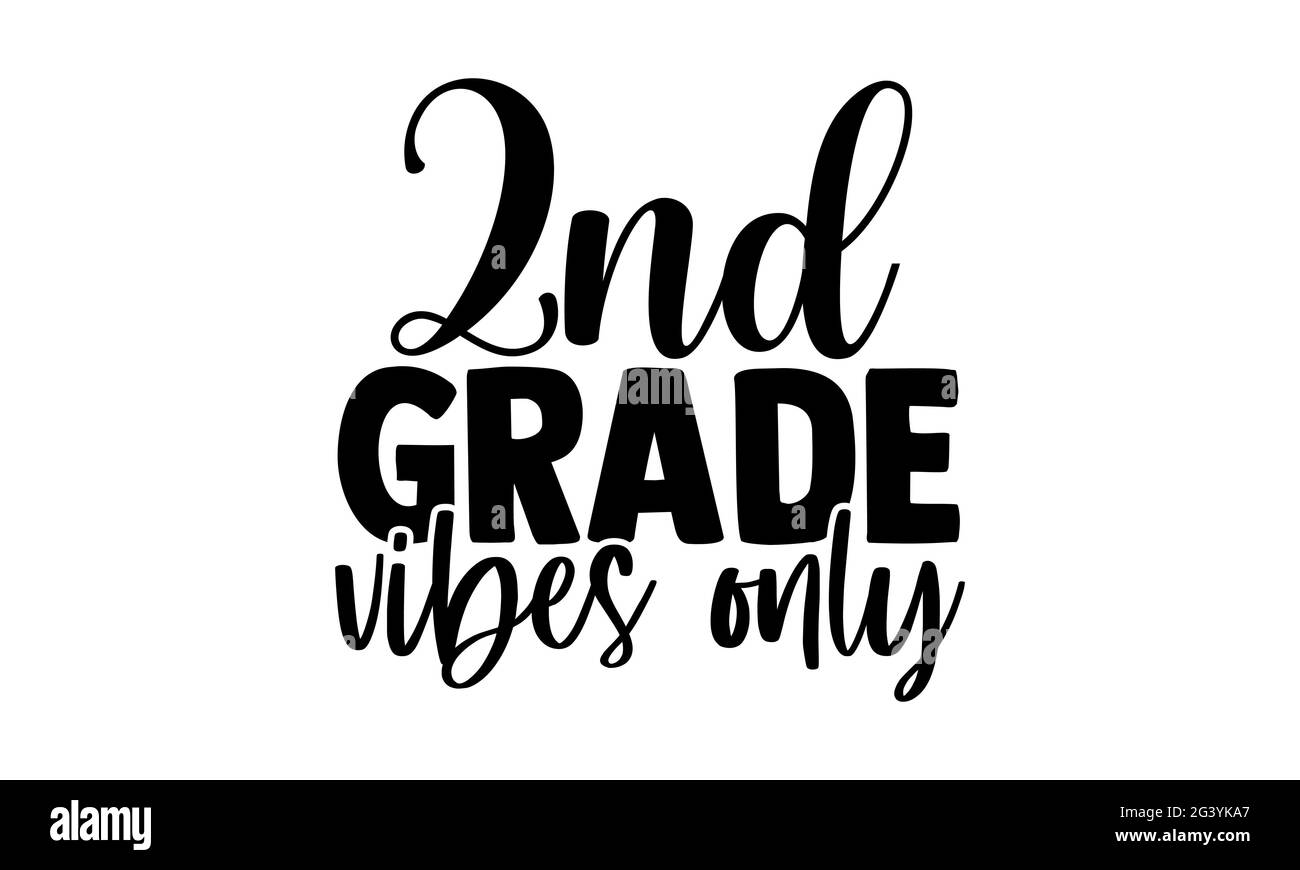 2. Grad Stamm - Schule Stamm T-Shirts Design, handgezeichnete Schriftzug Phrase, Kalligraphie T-Shirt-Design, isoliert auf weißem Hintergrund, svg-Dateien für C Stockfoto