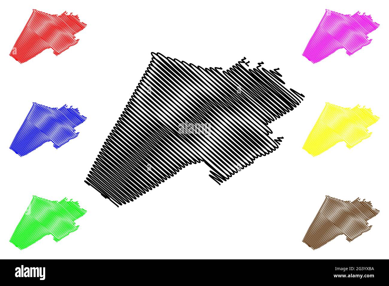 Monroe County, State of West Virginia (U.S. County, United States of America, USA, U.S., US) Kartenvektordarstellung, Skizze Monroe Karte Stock Vektor
