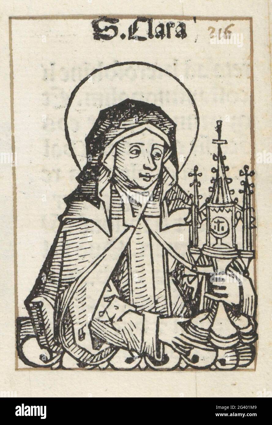St. Clara; S. Clara; Liber chronicarum. Ein Blütenkelch mit der