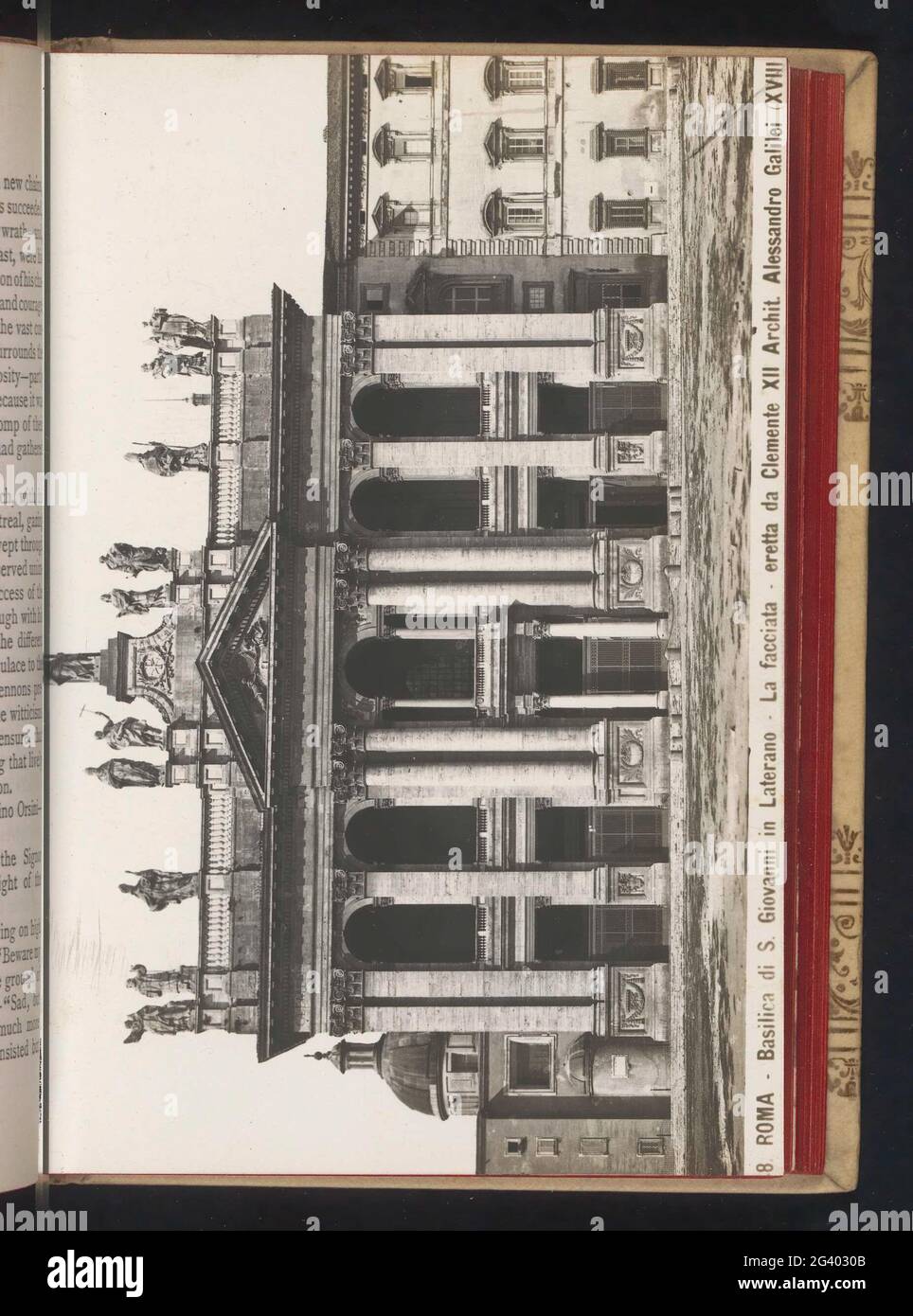 VoorgeVel van de Sint-Jan Van Lateran Te Rom; Rom - Basilika S. Giovanni in Laterano - die Fassade - errichtet von Clement XII Archit. Alessandro Galilei (XVIII). . Stockfoto