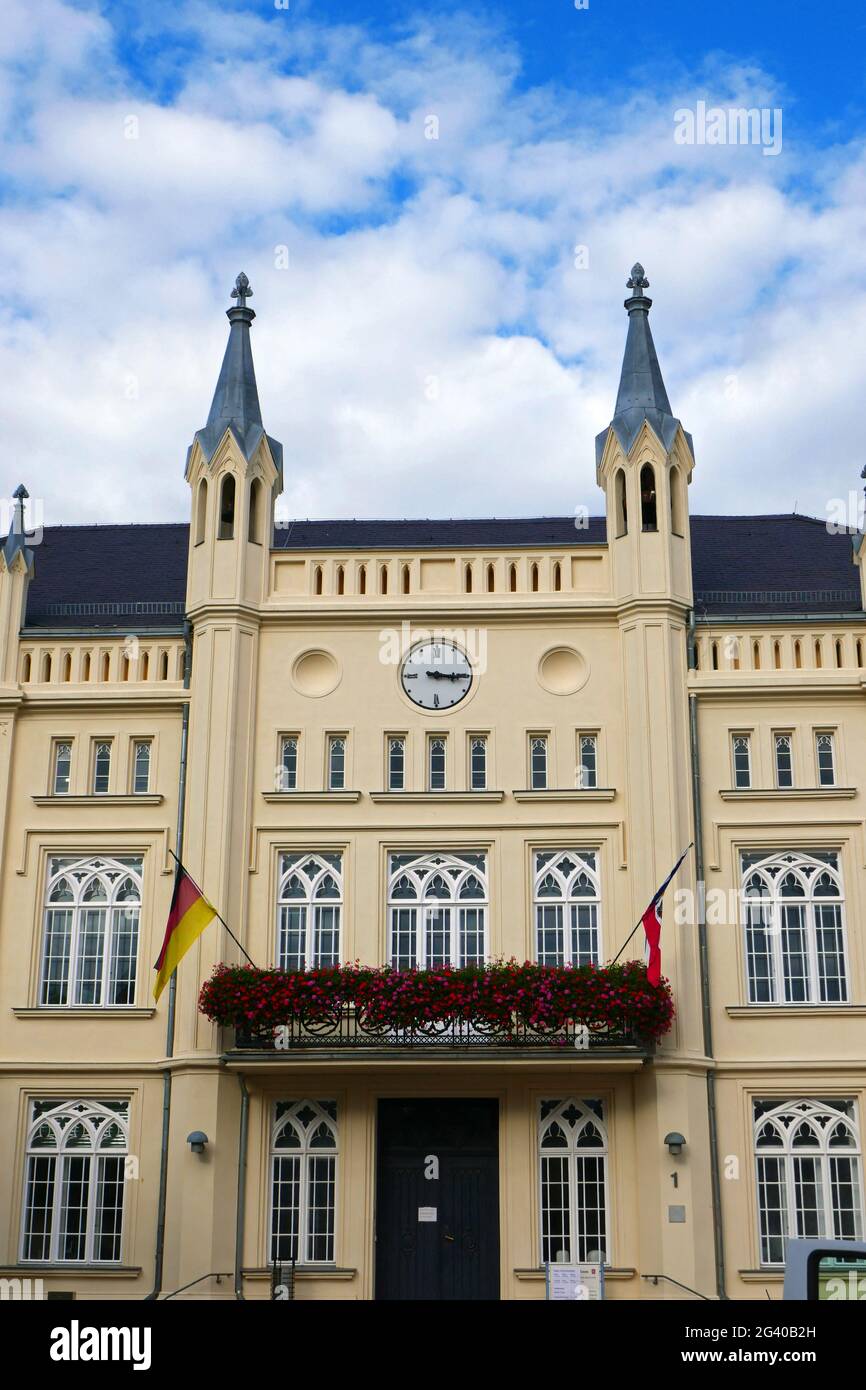 BÃ¼tzow Rathaus auf dem Markt Stockfoto