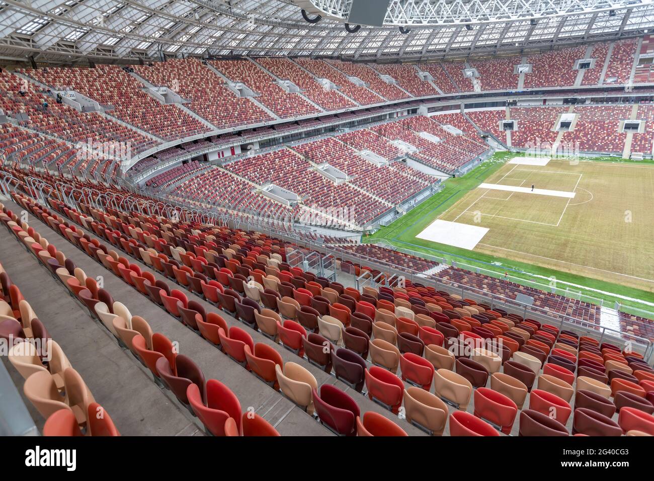 Große Sportarena des Olympischen Komplexes Luschniki in Moskau, Russland Stockfoto