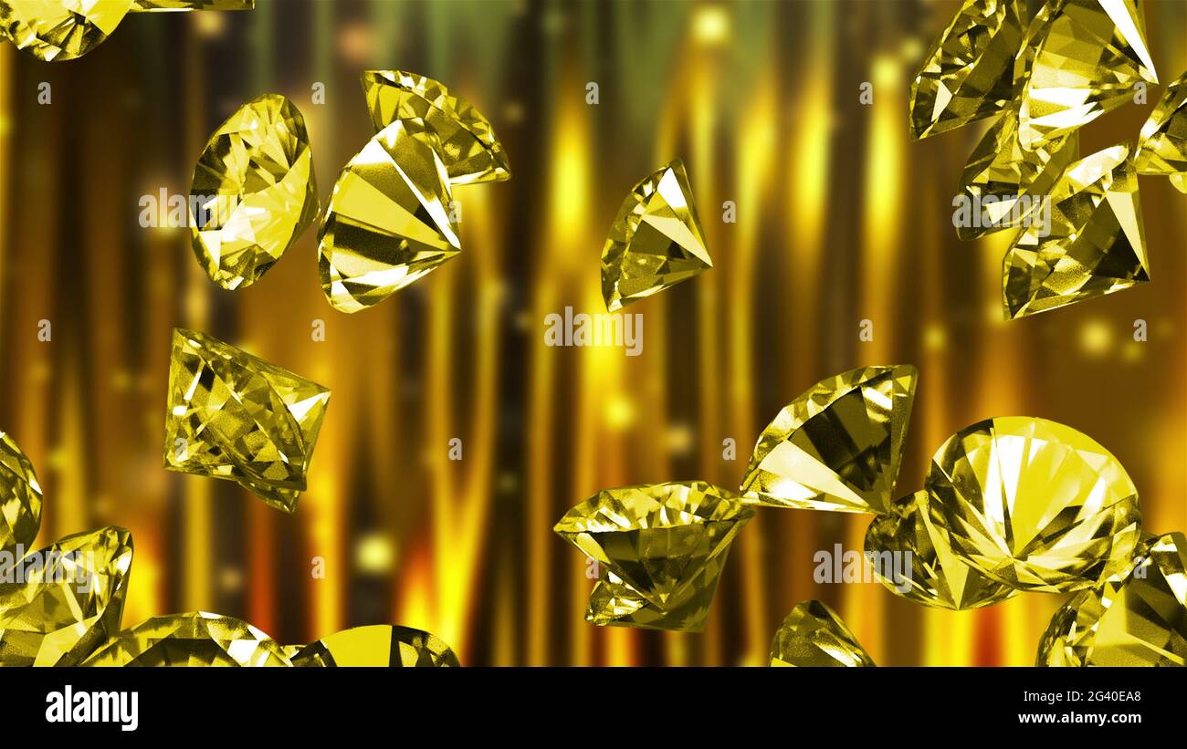 Große Diamanten, computergeneriert. 3d-Rendering von schönem Hintergrund. Stockfoto