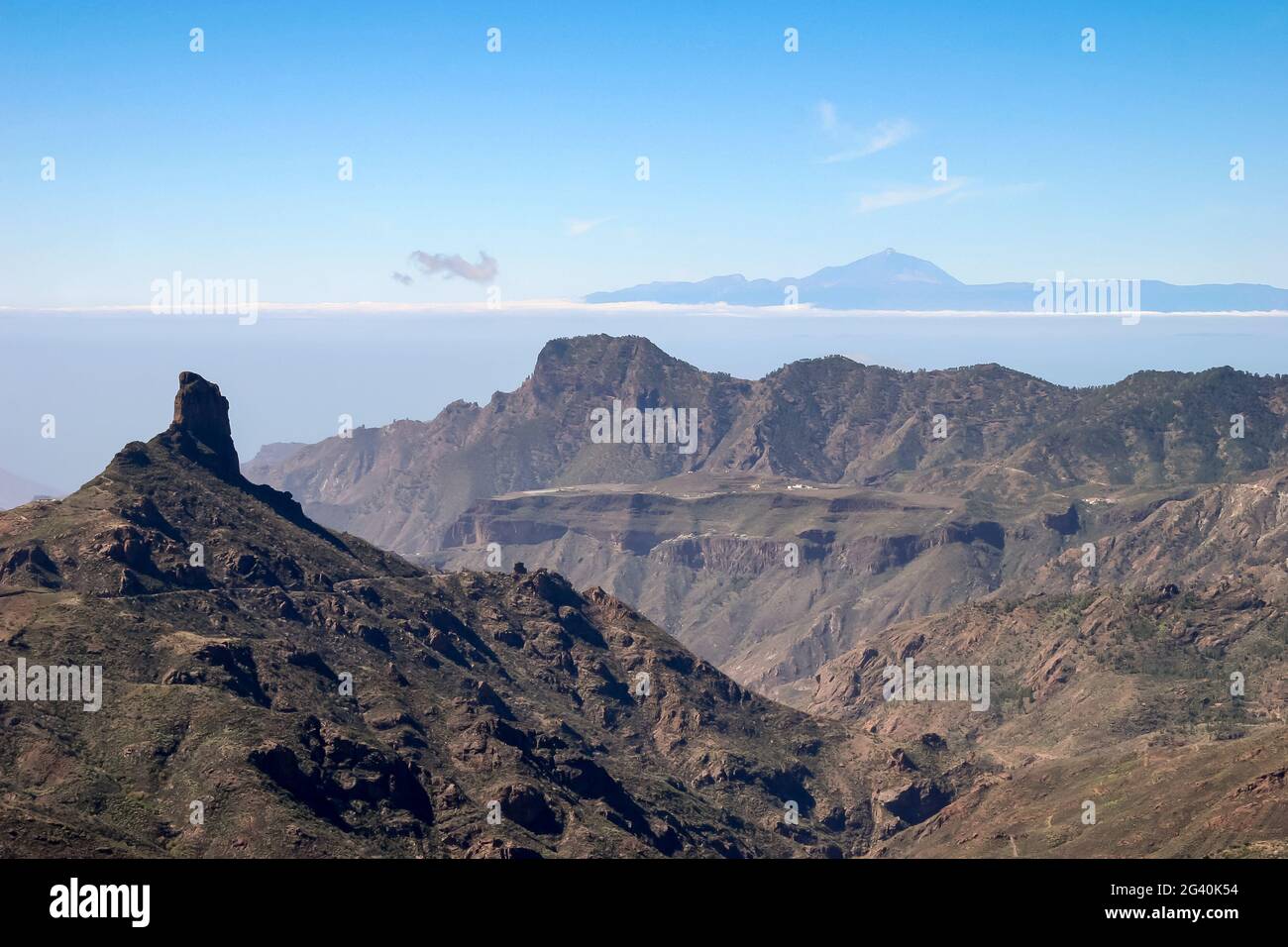 Einen malerischen Blick auf die Berge und Täler auf Gran Canaria Stockfoto