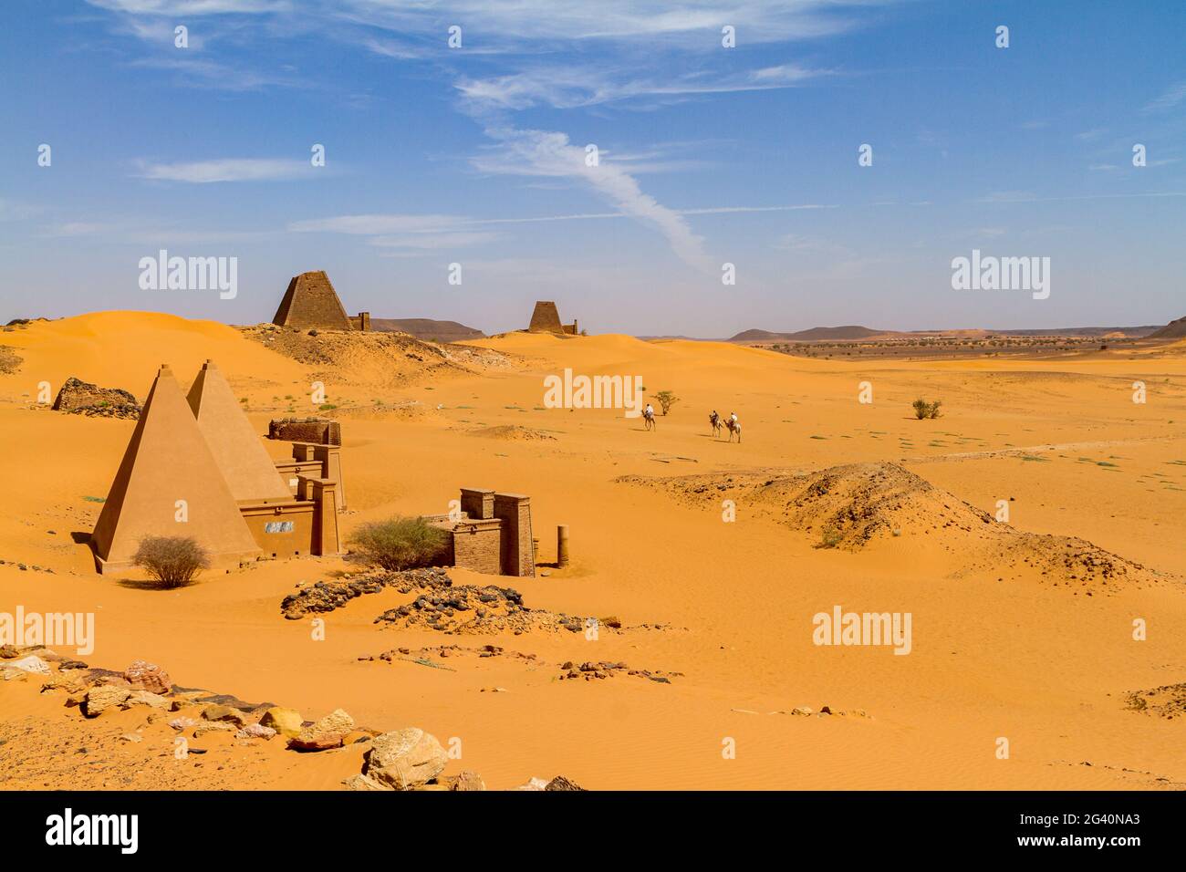 Die Pyramiden von Meroe Sudan Stockfoto
