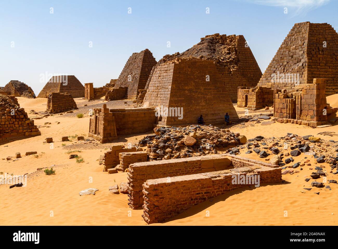 Die Pyramiden von Meroe Sudan Stockfoto