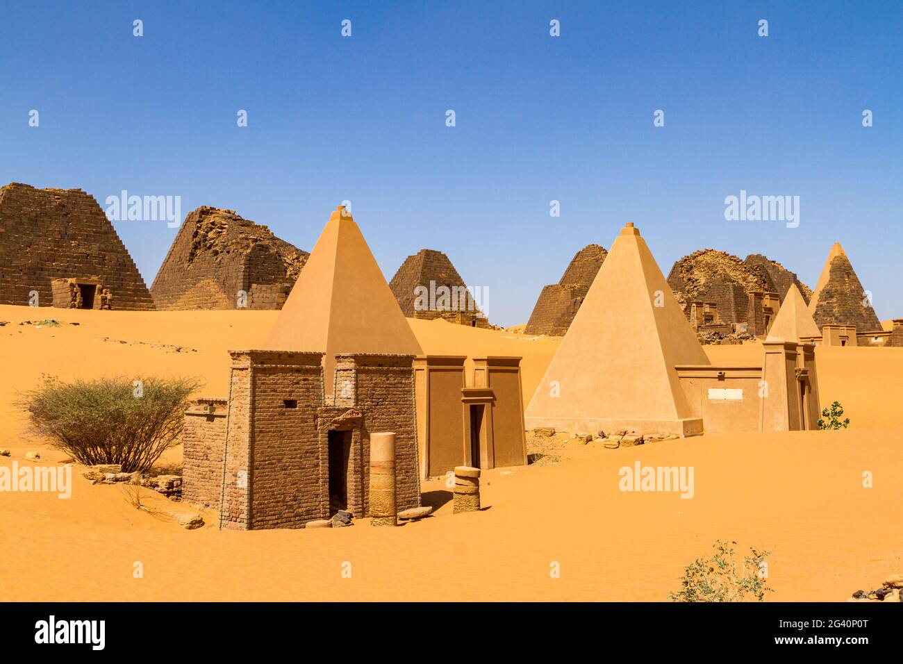 Die Pyramiden von Meroe Sudan Stockfoto