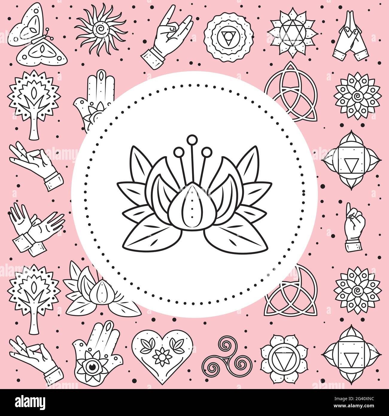 Yoga-Blüten-Lotus Stock Vektor
