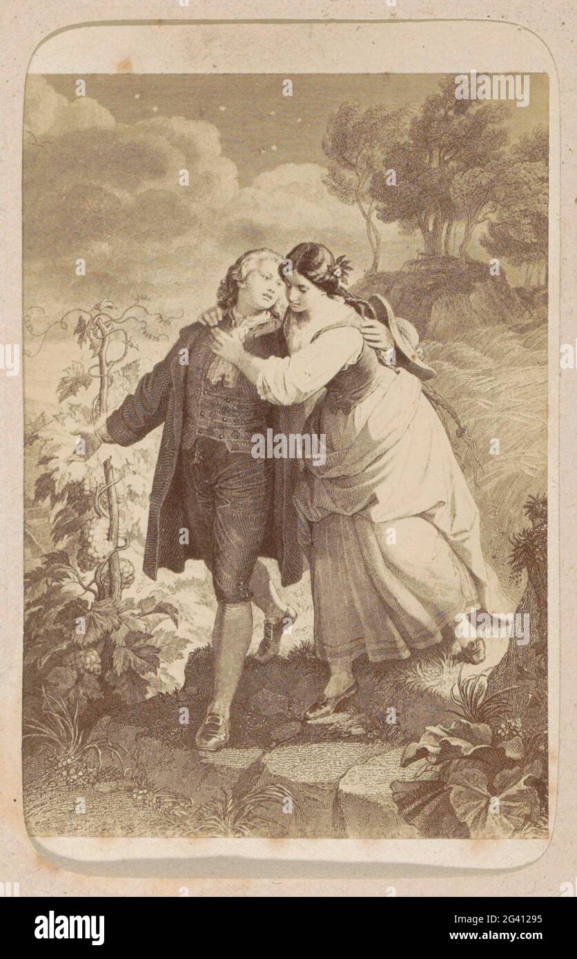Fotoproduktion von (vermutlich) einem Druck nach W. von Kaulbach: Dorothea (Herman und Dorothea); Dorothea (Herman und Dorothea) W. von Kaulbach. Teil des Fotoalbums mit 16 Cartes-De-Visite von Frauenfiguren aus dem Werk von J.W. Von Goethe. Stockfoto
