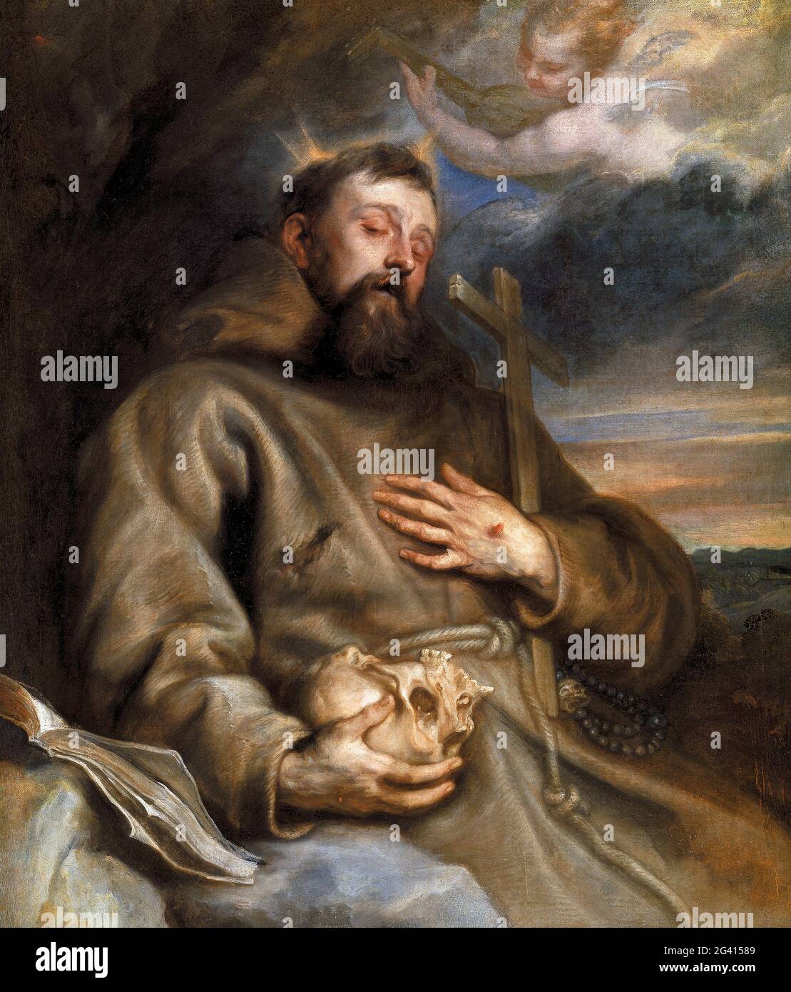 Franz von Assisi in Ecstasy von Sir Anthony van Dyck (1599-1641), Öl auf Leinwand, 1627-32 Stockfoto