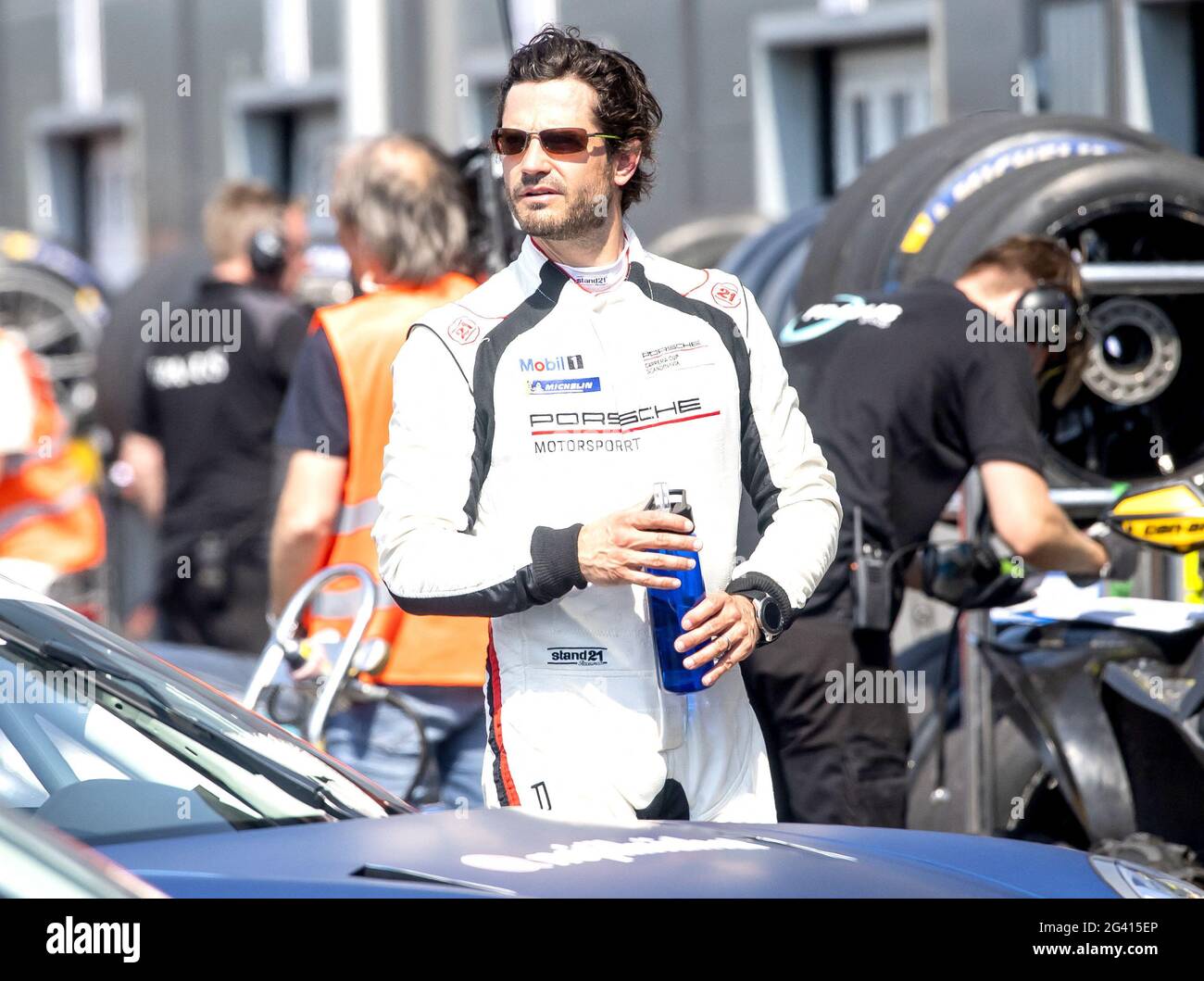 Prinz Carl Philip fährt am 18. Juni 2021 den Porsche Carrera Cup Scandinavia in Anderstorp, Schweden. Foto von Johan Valkonen/Stella Picturs/ABACAPRESS.COM Stockfoto