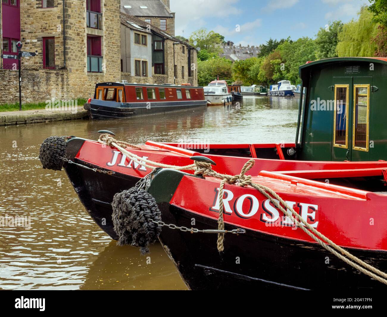 Leeds und Liverpool Canal, Skipton, Großbritannien Stockfoto