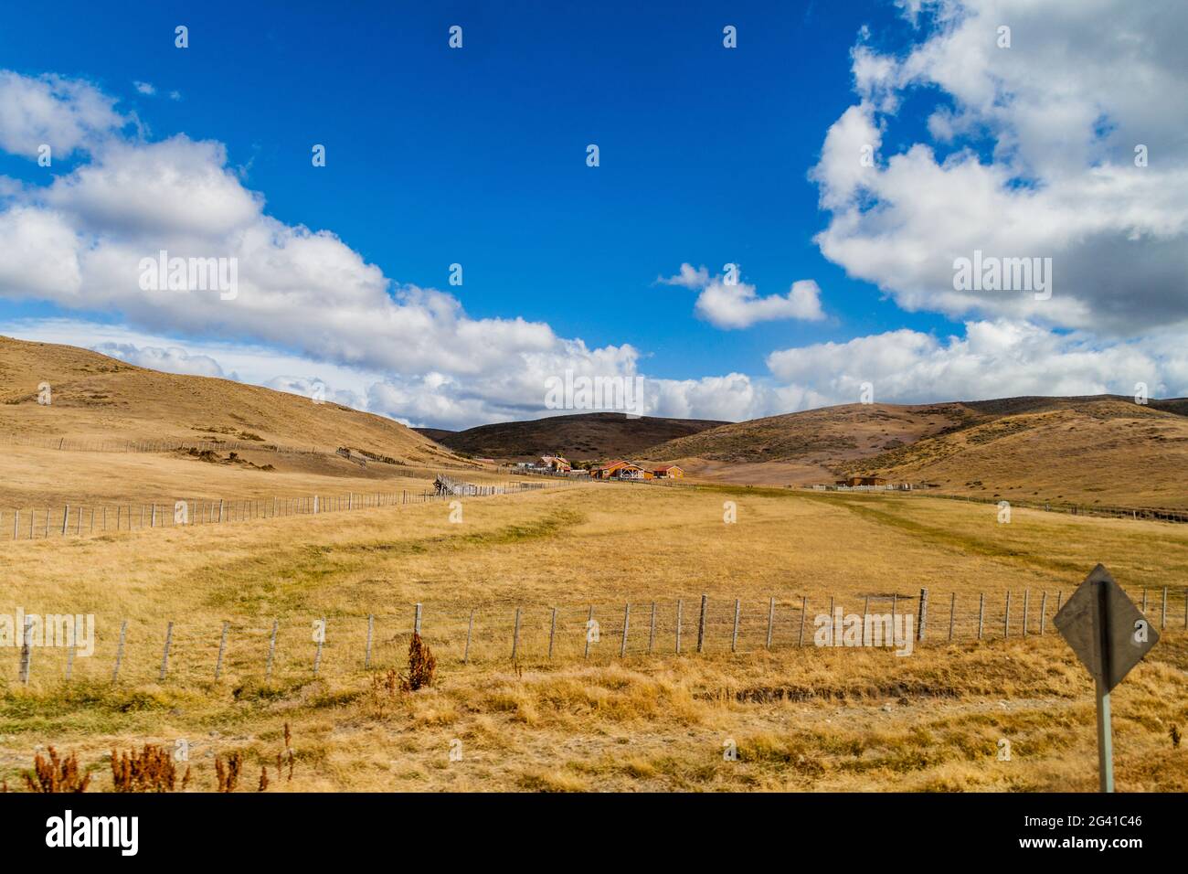 Landschaft der Insel Feuerland, Chile Stockfoto