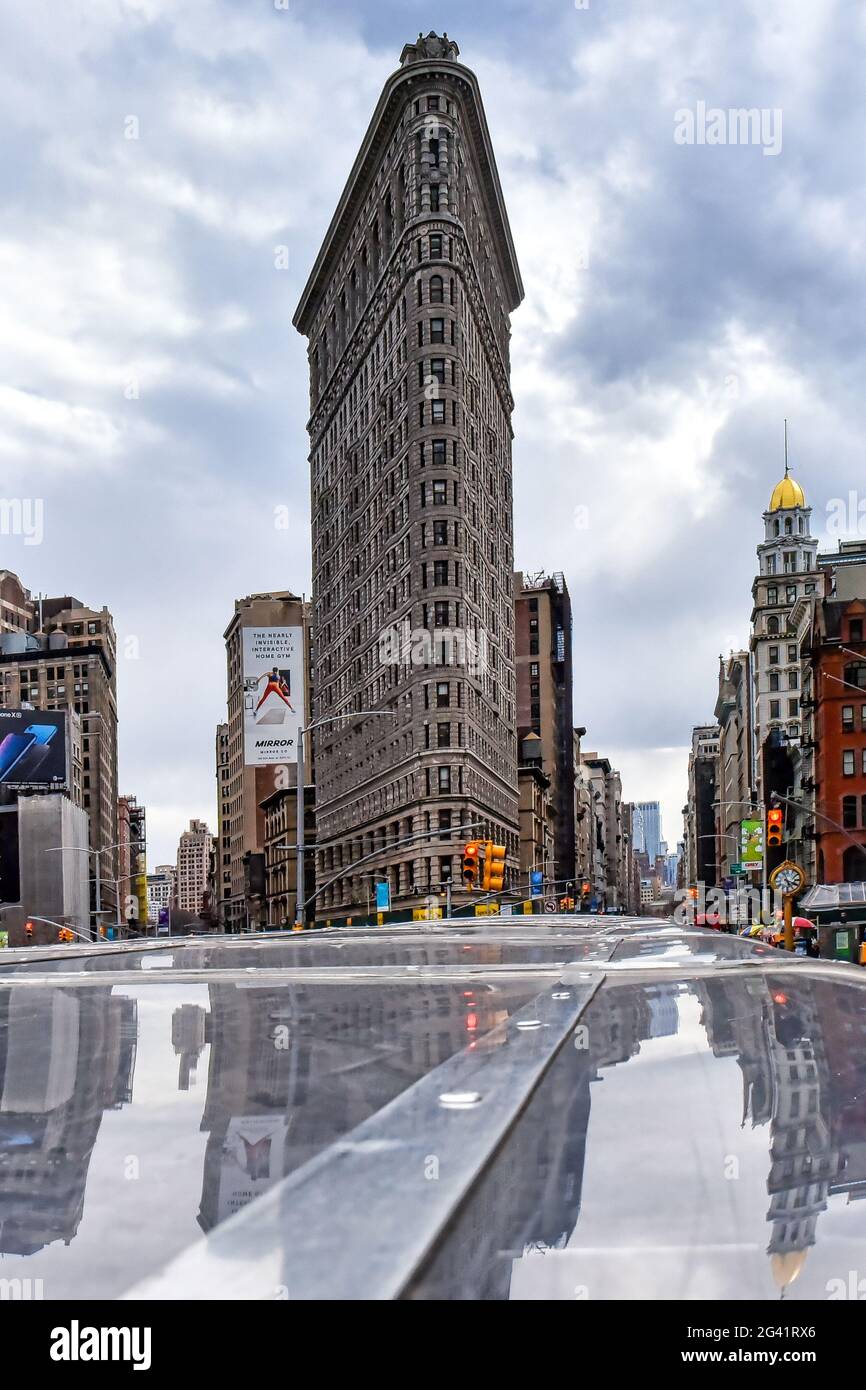Außenansicht des Flatiron Gebäudes, New York City, USA, Jahr 2019 Stockfoto