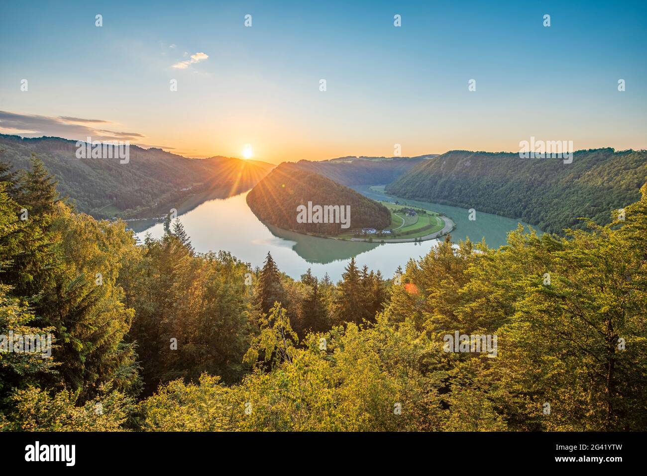 Schlögener Schlinge an der Donau in Oberösterreich, Österreich Stockfoto