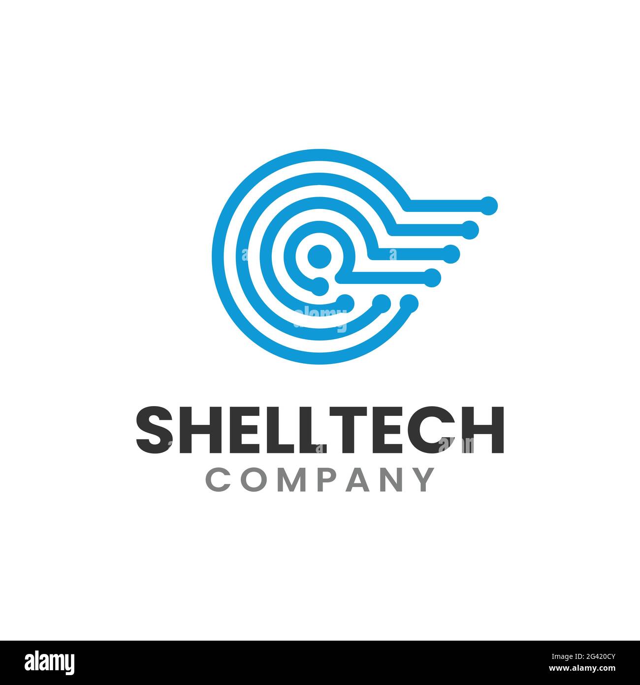 Design-Vorlage Für Nautilus Shell Circuit Technology Logo. Geeignet für IT Technologie Internet Digitale Medien Unternehmen Business Corporate Brand Modern Stock Vektor