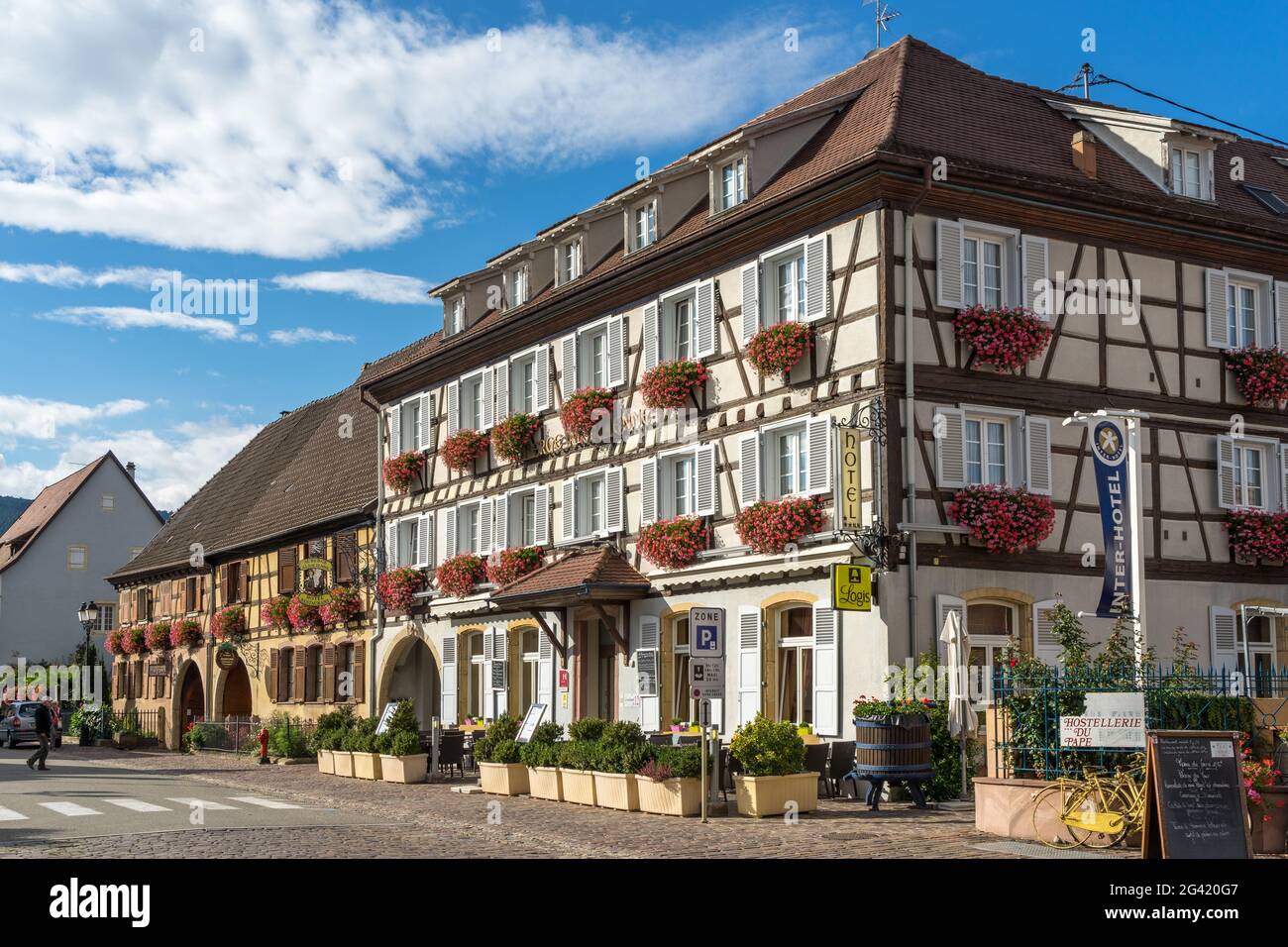 Hotels in Eguisheim in Haut-Rhin-Elsass-Frankreich Stockfoto
