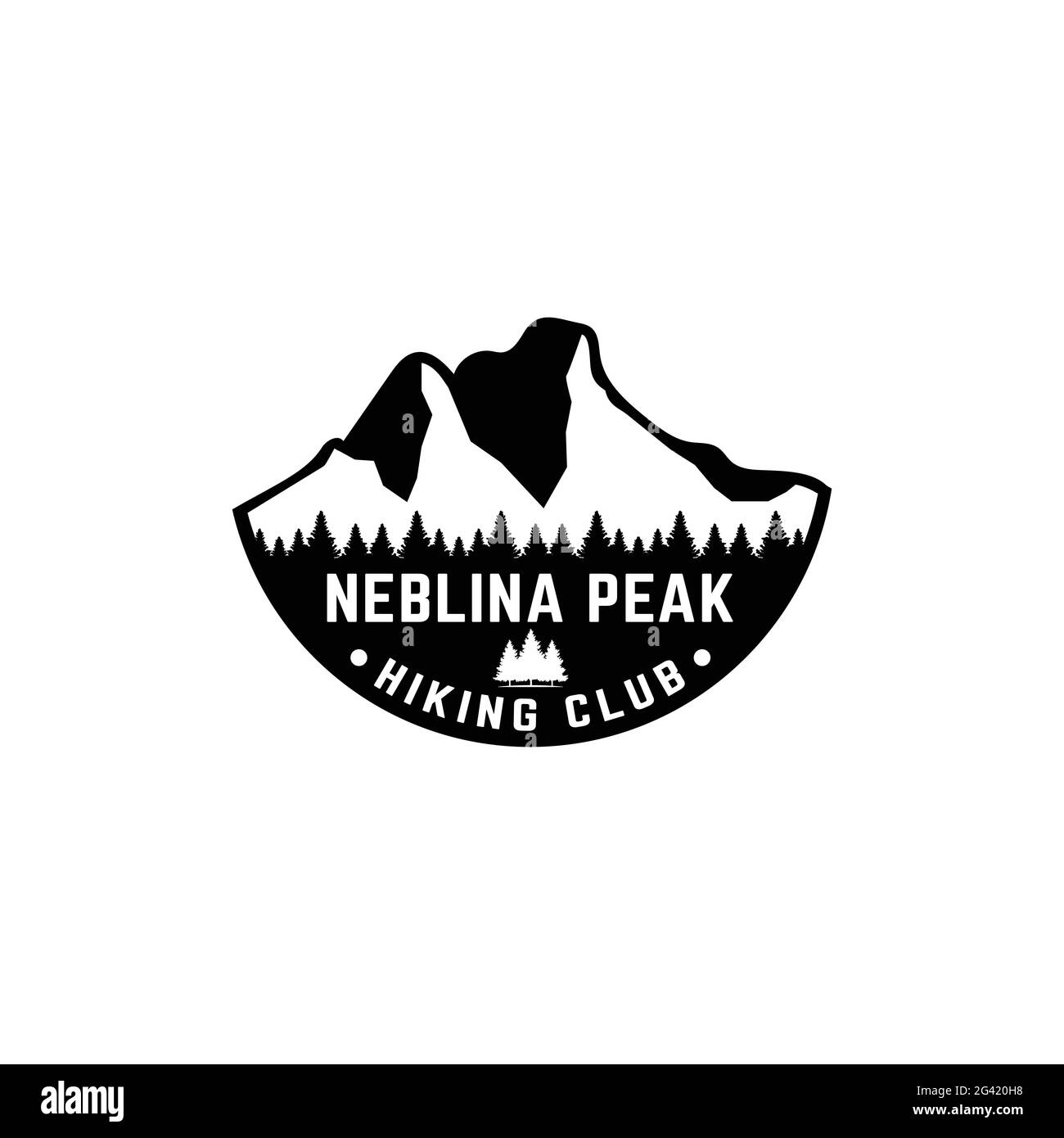 Berg von Neblina Gipfel für Abenteuer Outdoor Wandern Camping Jagd Sport Ausrüstung Bekleidung Business Brand Simple Classic Unique Hipster Vintage Logo Stock Vektor
