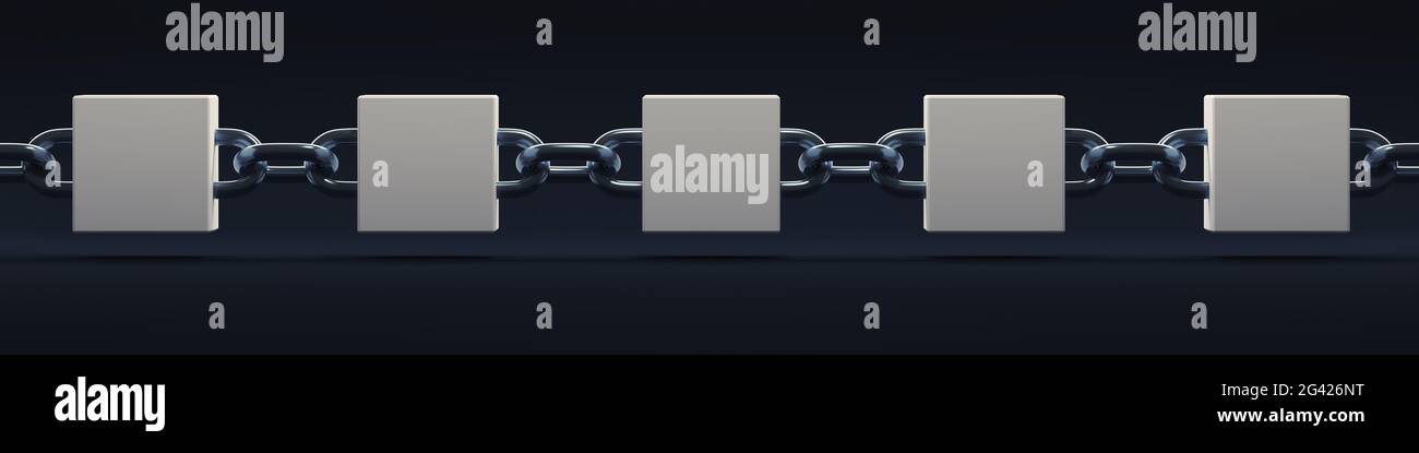 Blockchain-Symbol breites Banner Stockfoto