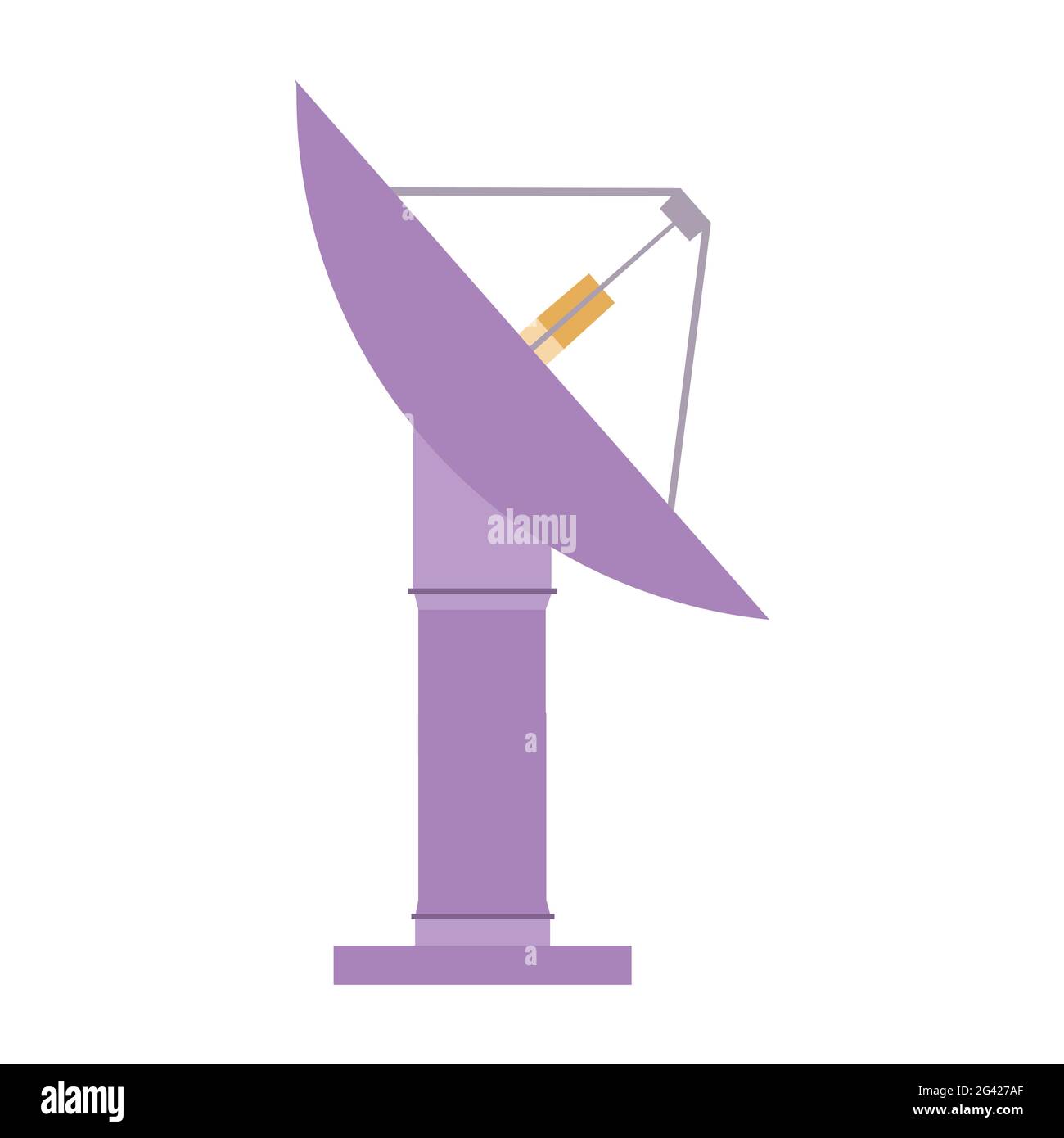 Satellitenschüssel Technologie Vektor Illustration Kommunikation Radio Fernsehen. Satellitenschüssel Signal Internet-Symbol isoliert weiß. Drahtlose Verbindung Stock Vektor