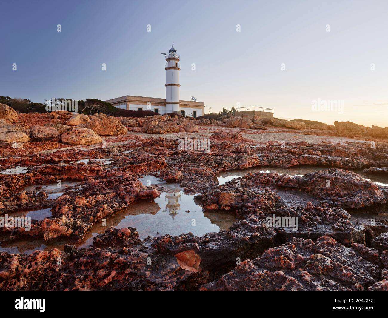 Faro des Cap de ses Salines, Mallorca, Balearen, Katalonien, Spanien Stockfoto