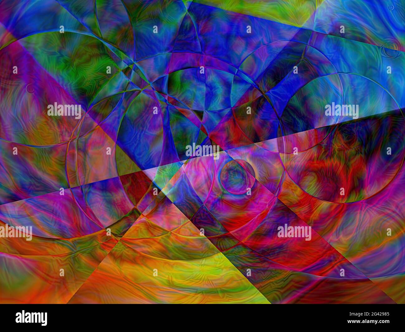 Abstrakte geometrische Farbverlauf Illustration; Quadrate und andere geometrische Formen mit verschiedenen Farben und Winkeln mit schönen Designs Stockfoto