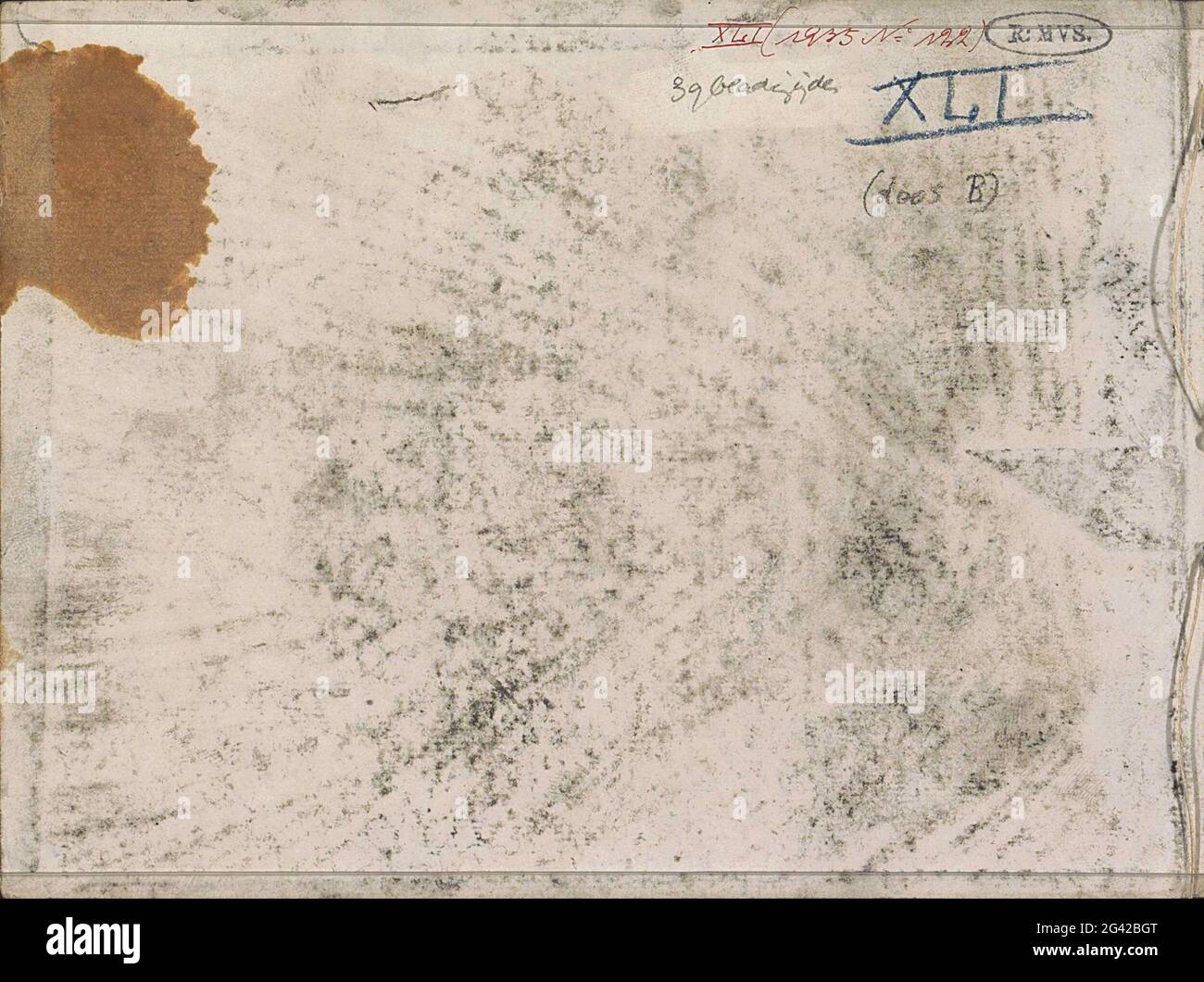 Abklatsch der Kreidezeichnung. Die Originalzeichnung ist im Skizzenbuch nicht mehr verfügbar. Begleitblatt A, Frontbrakt, aus XLI Skizzenbuch mit 38 Seiten. Stockfoto
