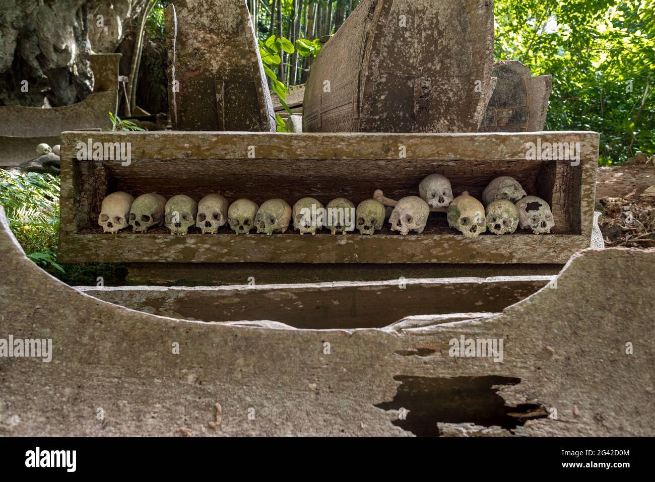 Die historische Grabstätte von Lombok Parinding in Tana Toraja Stockfoto