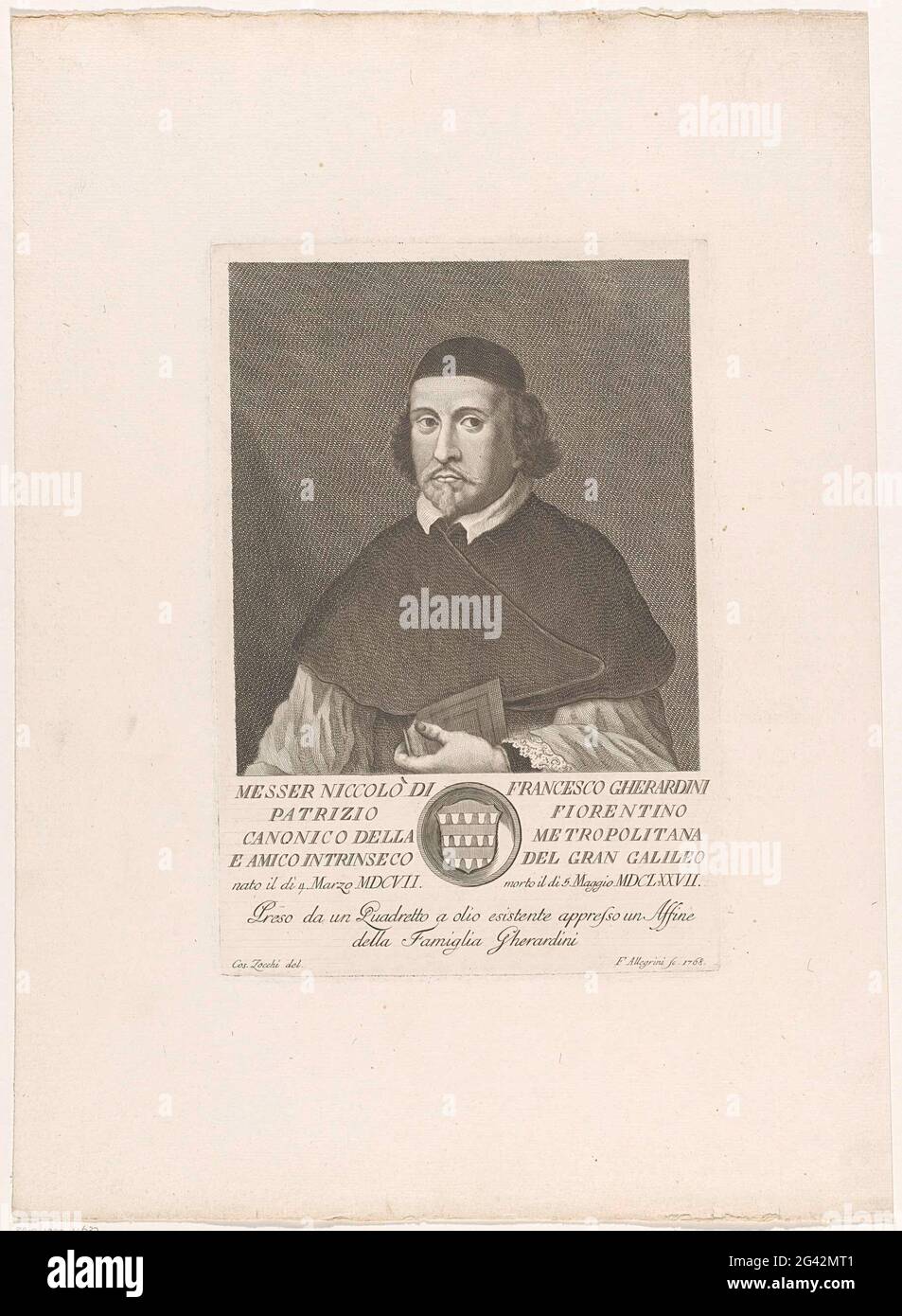 Porträt von Niccolò Gherardini; Porträts berühmter Italiener mit Wappen