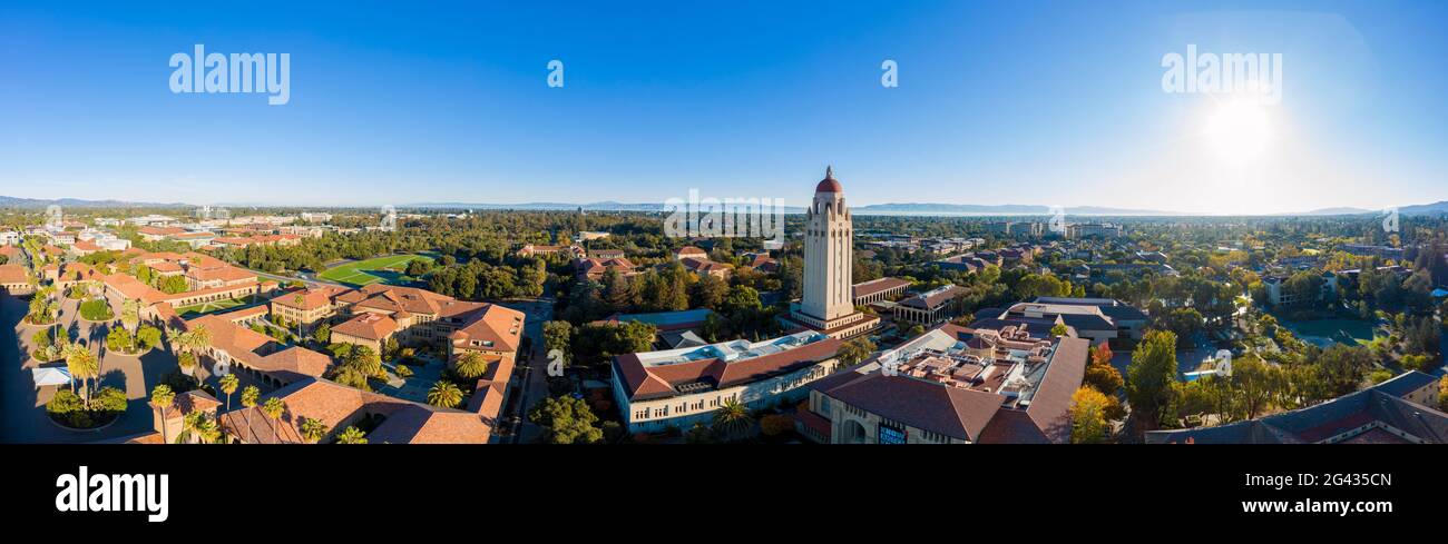 Luftaufnahme der Stanford University, Stanford, Kalifornien, USA Stockfoto