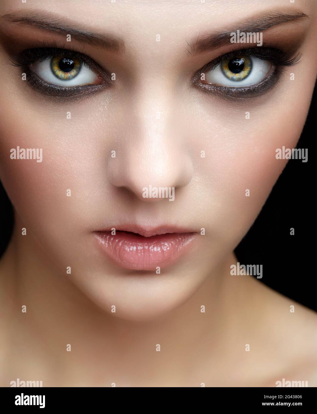 Closeup Schuß von menschlichen weiblichen Gesicht. Stockfoto