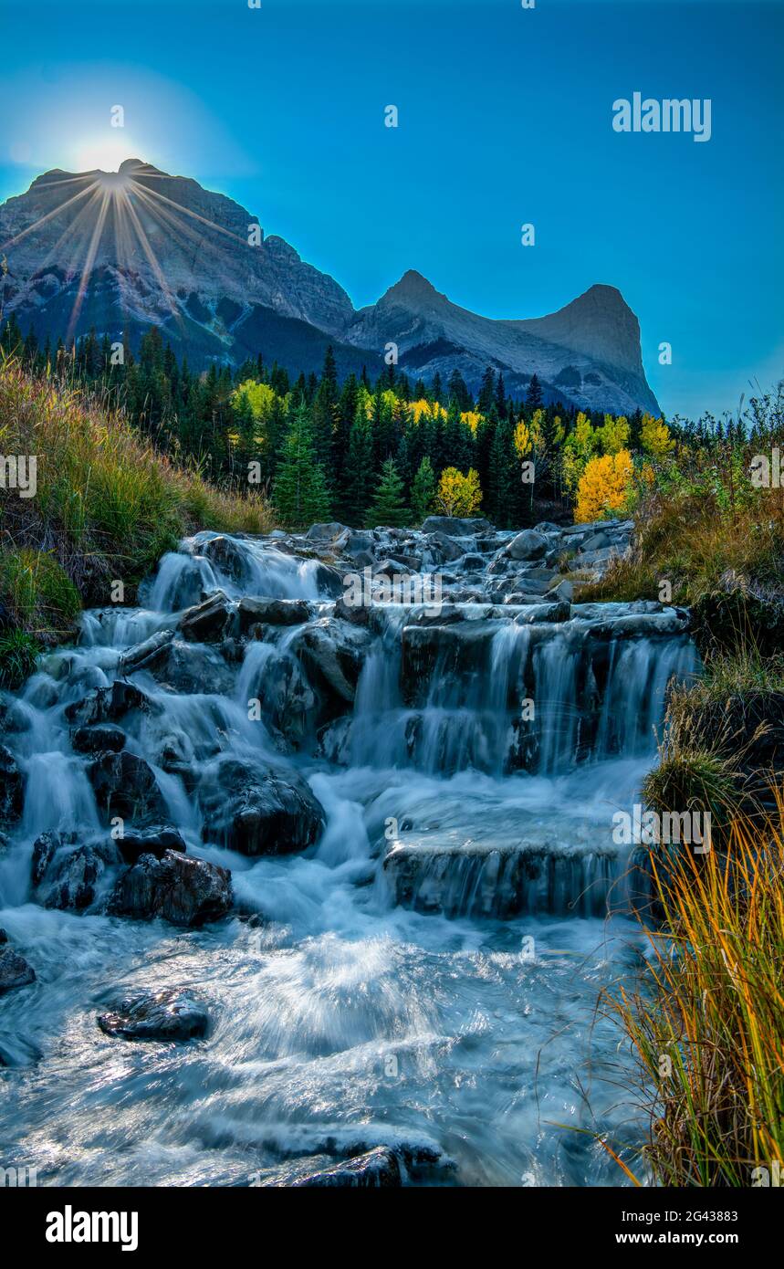 Landschaft mit Siffleur Falls, Alberta, Kanada Stockfoto