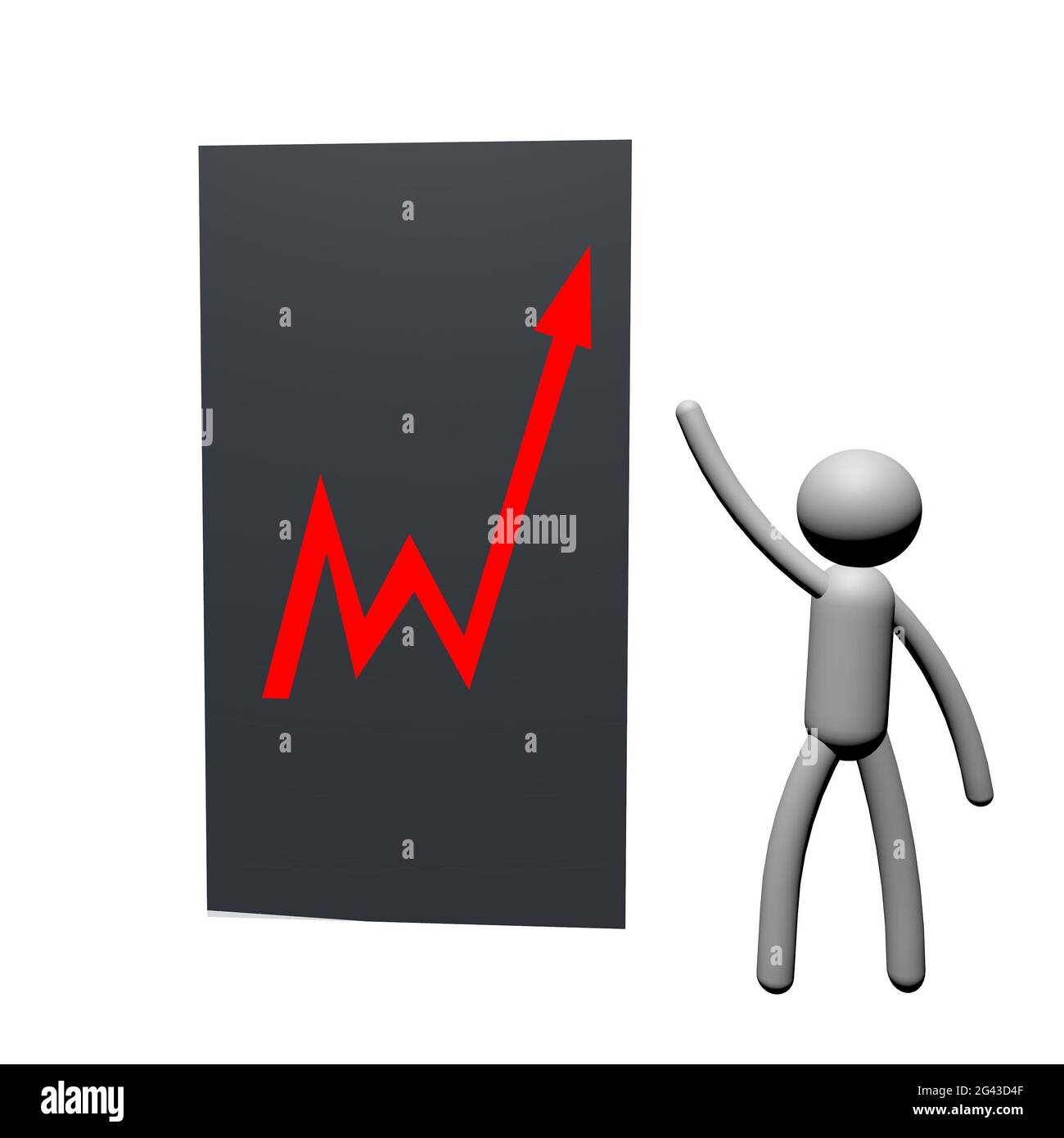 Unternehmer 3d männliche Illustration für Präsentationen und Website-Dienstleistungen oder Marketing, Finanzausschuss auf Gewinne, Bitcoin Gewinne oder positive Gewinne Stockfoto