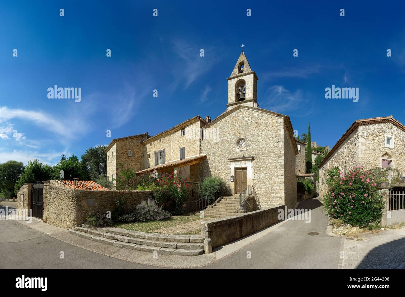 Alte Häuser im Dorf Rochegude, okzitanie, Frankreich Stockfoto