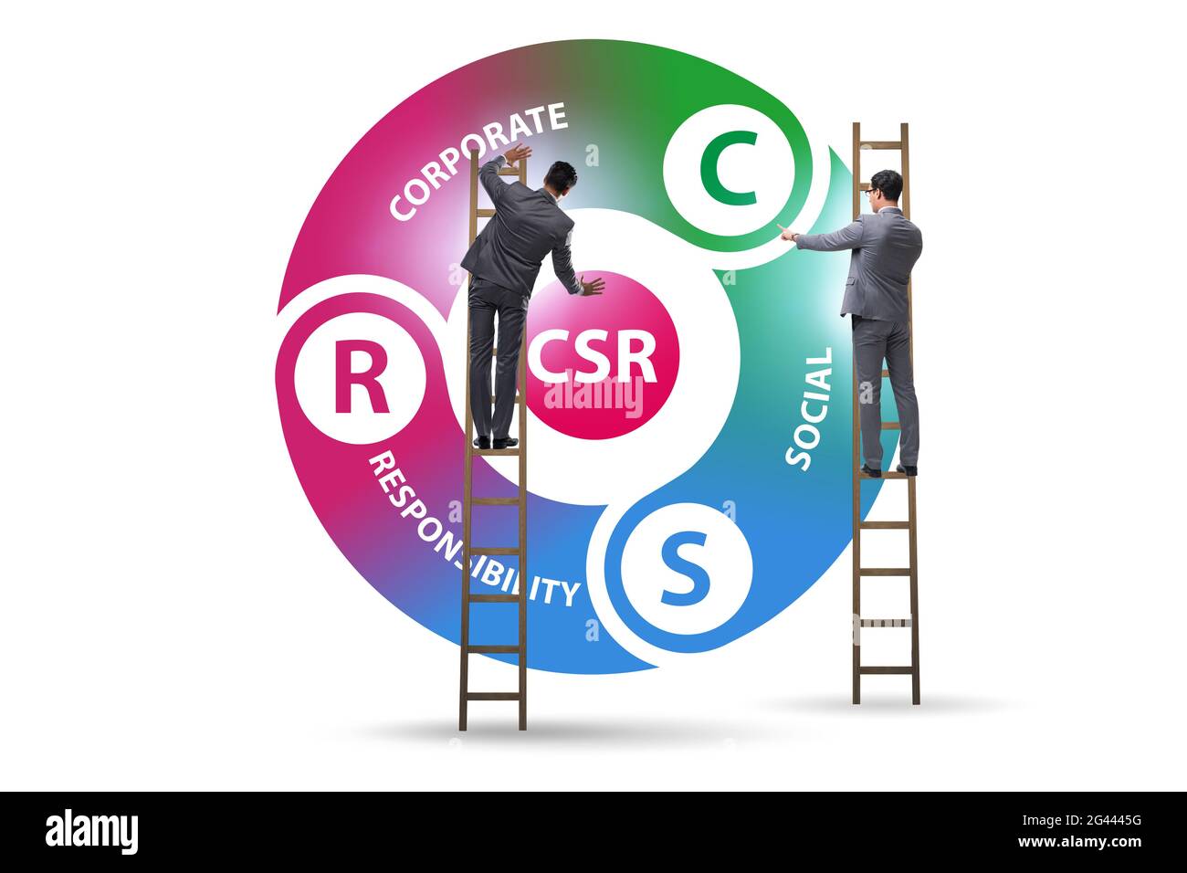 CSR-Konzept - Corporate Social Responsibility mit businessma Stockfoto