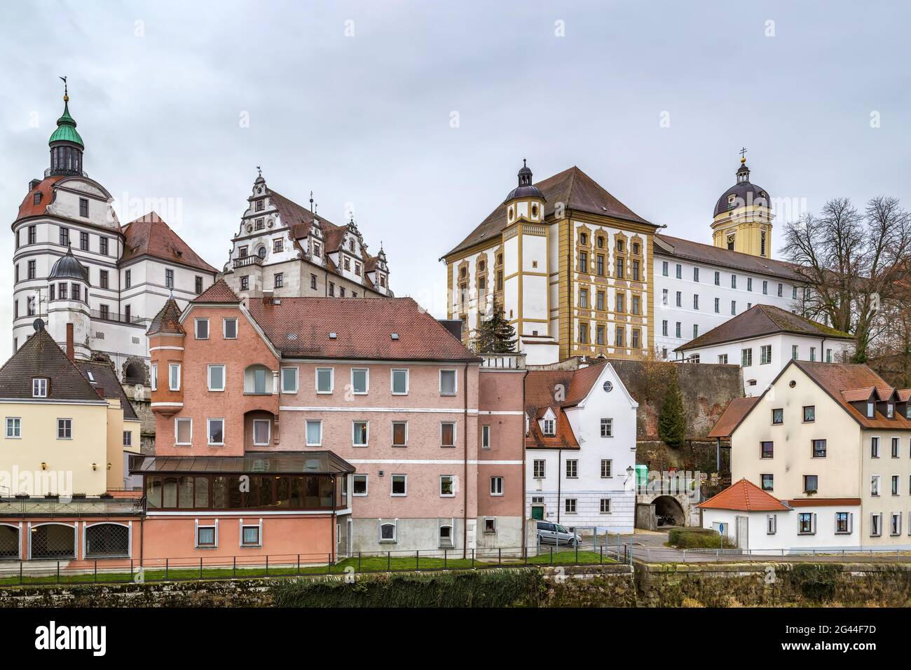 Blick auf Schloss, Neuburg an der Donau, Deutschland Stockfoto