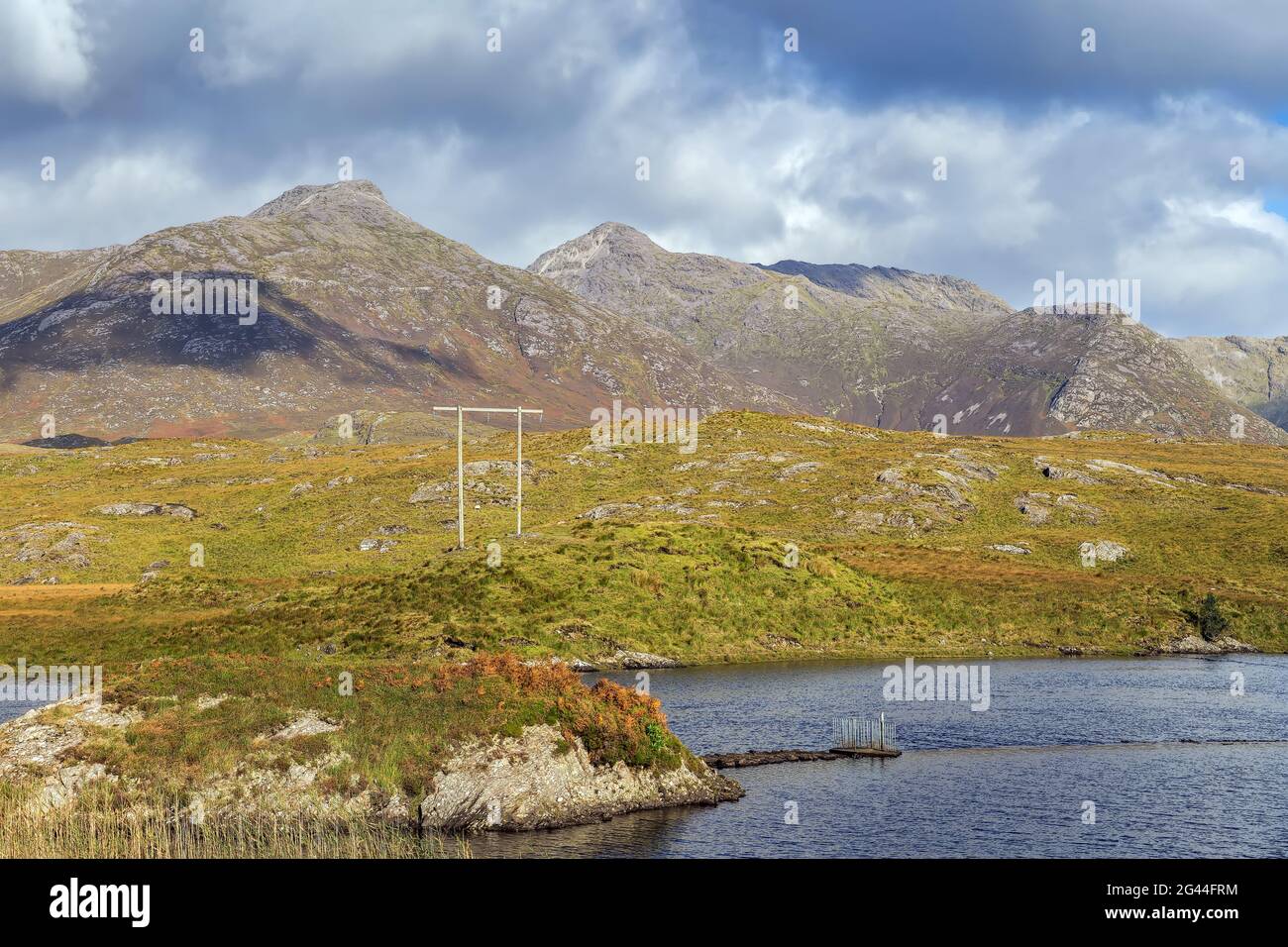 Landschaft mit See im Kreis Galway, Irland Stockfoto