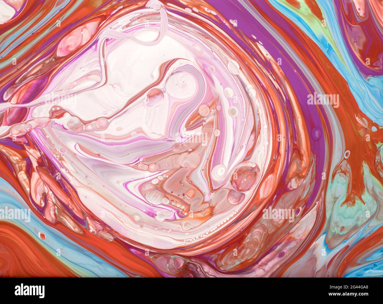 Abstraktes Bild von gemischten Farben von Acrylfarbe Stockfoto