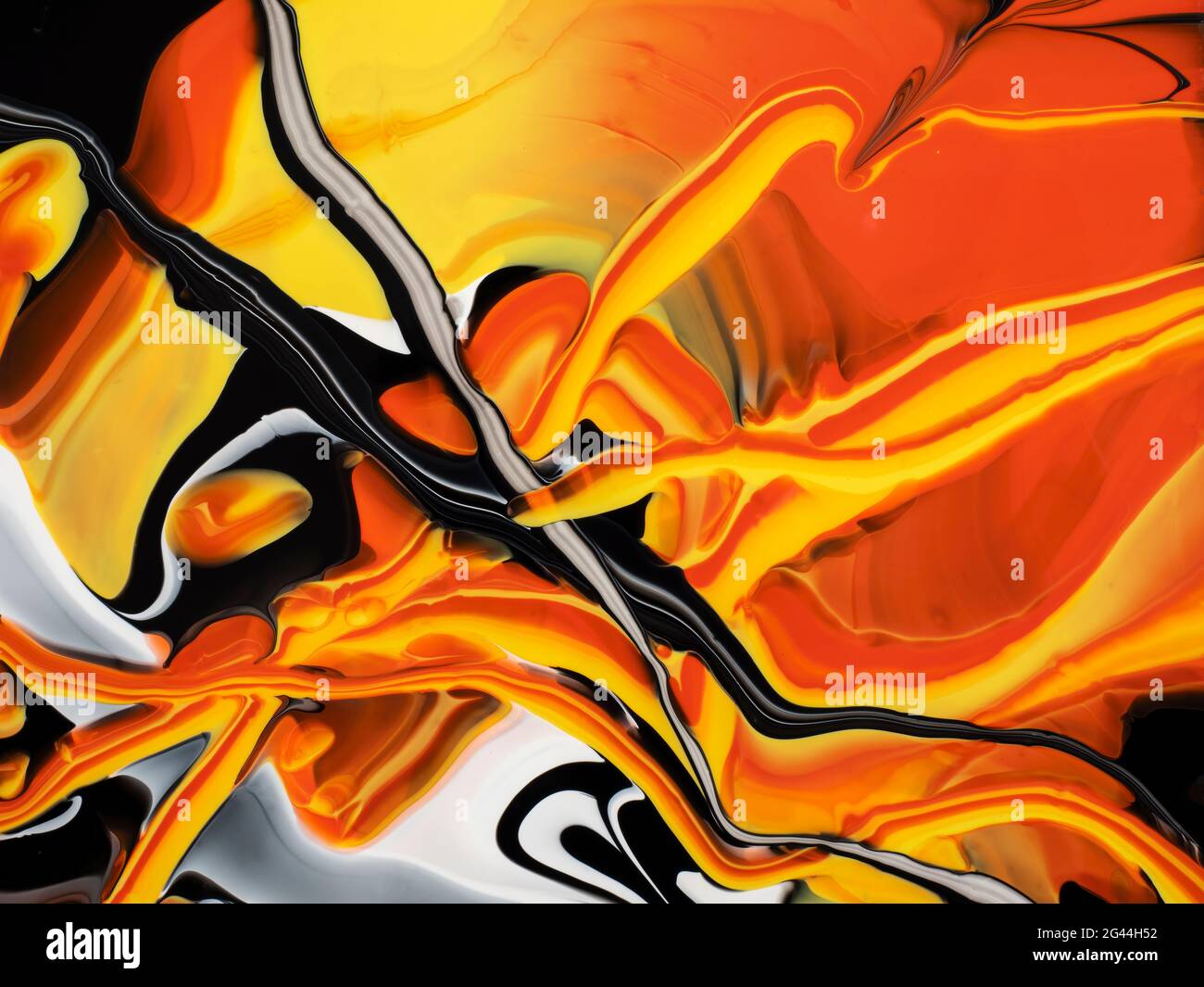 Abstraktes Bild von gemischten Farben von Acrylfarbe Stockfoto