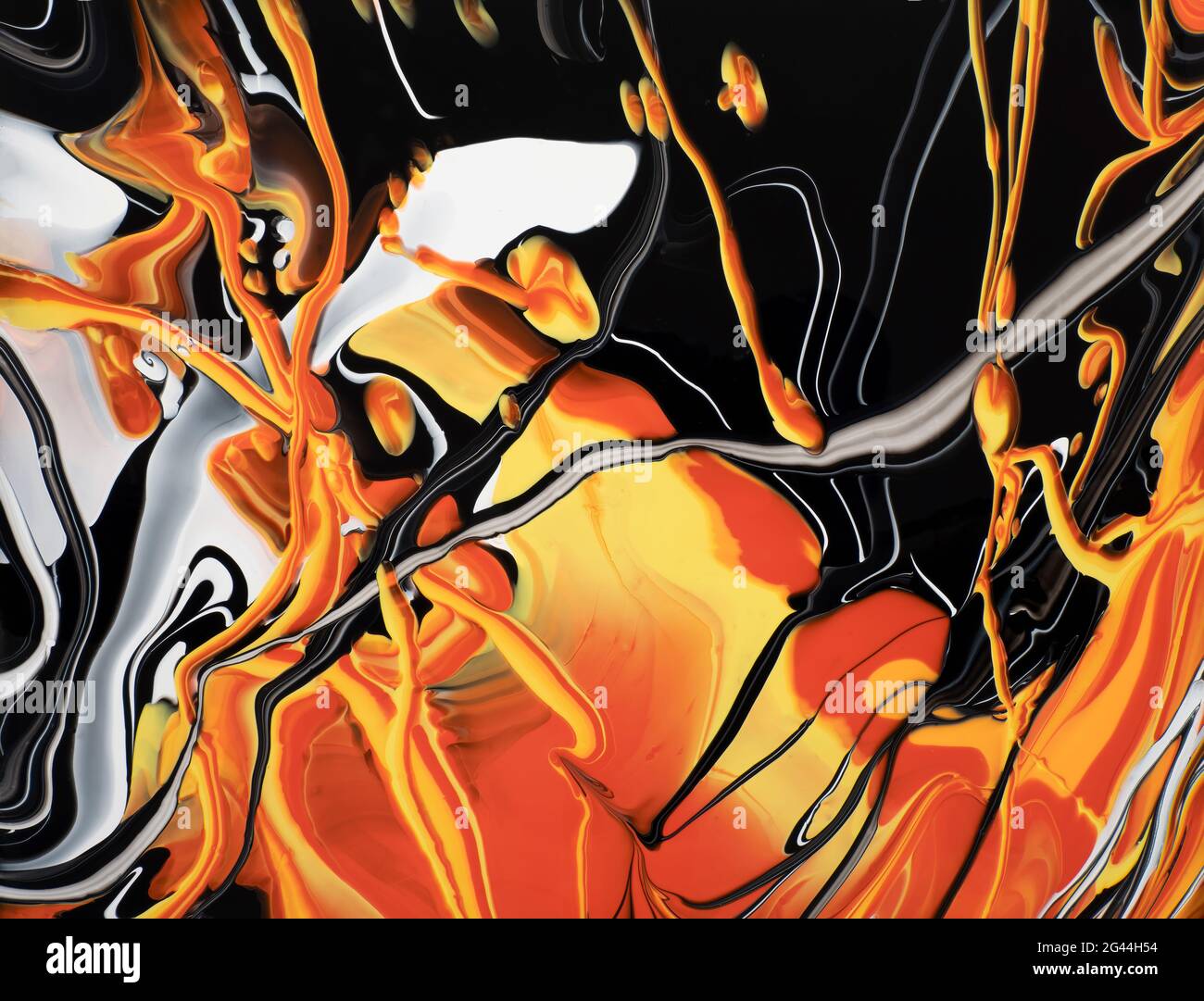 Abstraktes Bild von gemischten Farben von Acrylfarbe Stockfoto