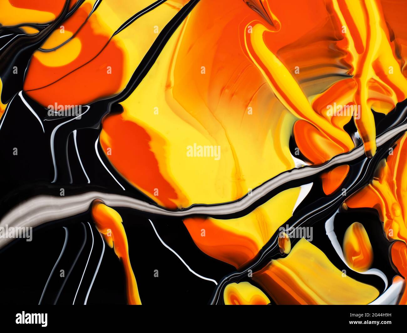 Abstraktes Bild von gemischten Farben von Acrylfarbe Stockfoto