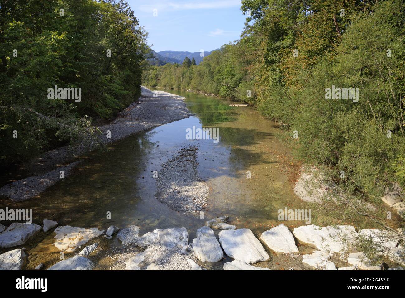 Fluss Weissach, Oberbayern, Bayern, Deutschland, Europa Stockfoto