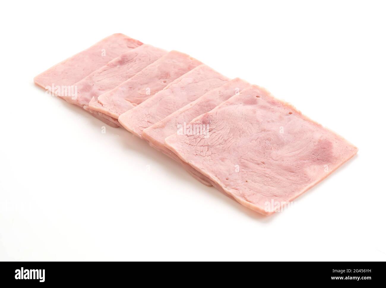 Schweineschinken auf weißem Hintergrund Stockfoto