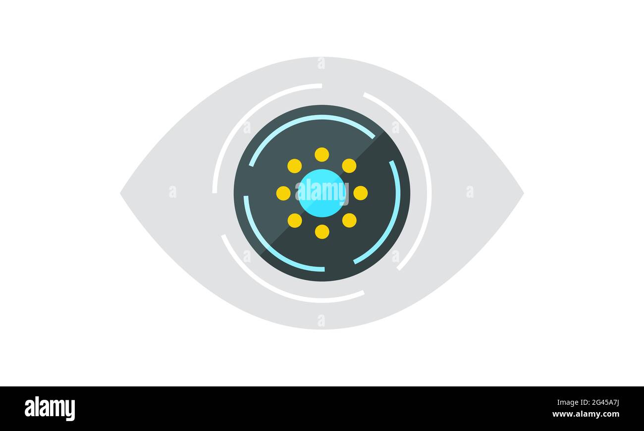Bionisches Augensymbol aus einem künstlichen Vektorbild Stock Vektor