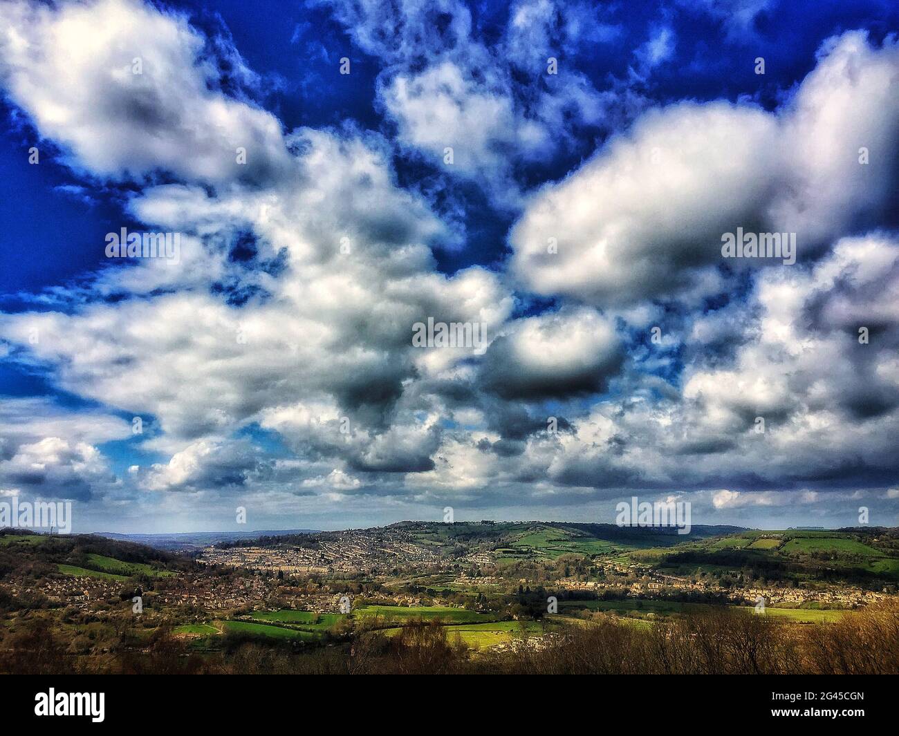 Bath Somerset Blick vom Brown's Folly Naturreservat Stockfoto