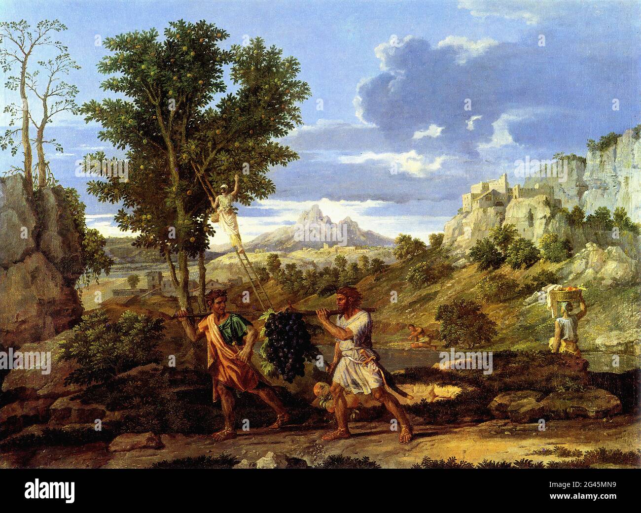 Nicolas Poussin - Herbsttrauben Gelobtes Land 1660 Stockfoto